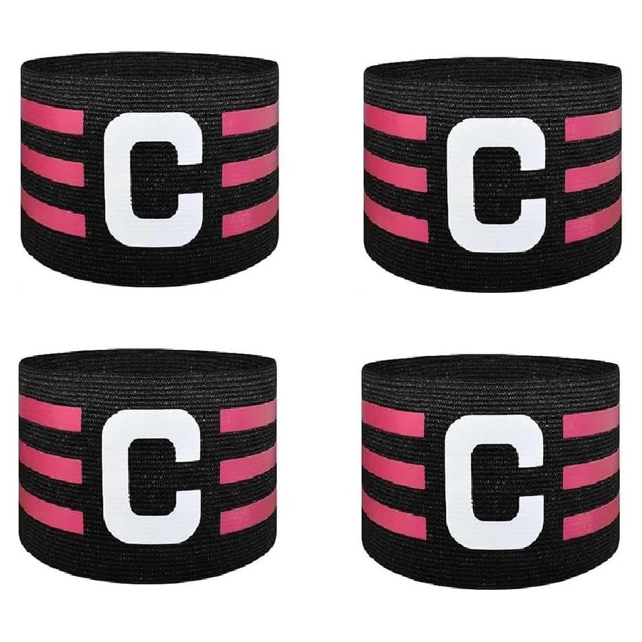 4 Brazaletes de Capitán de Fútbol LIOOBO Ajustables Nylon