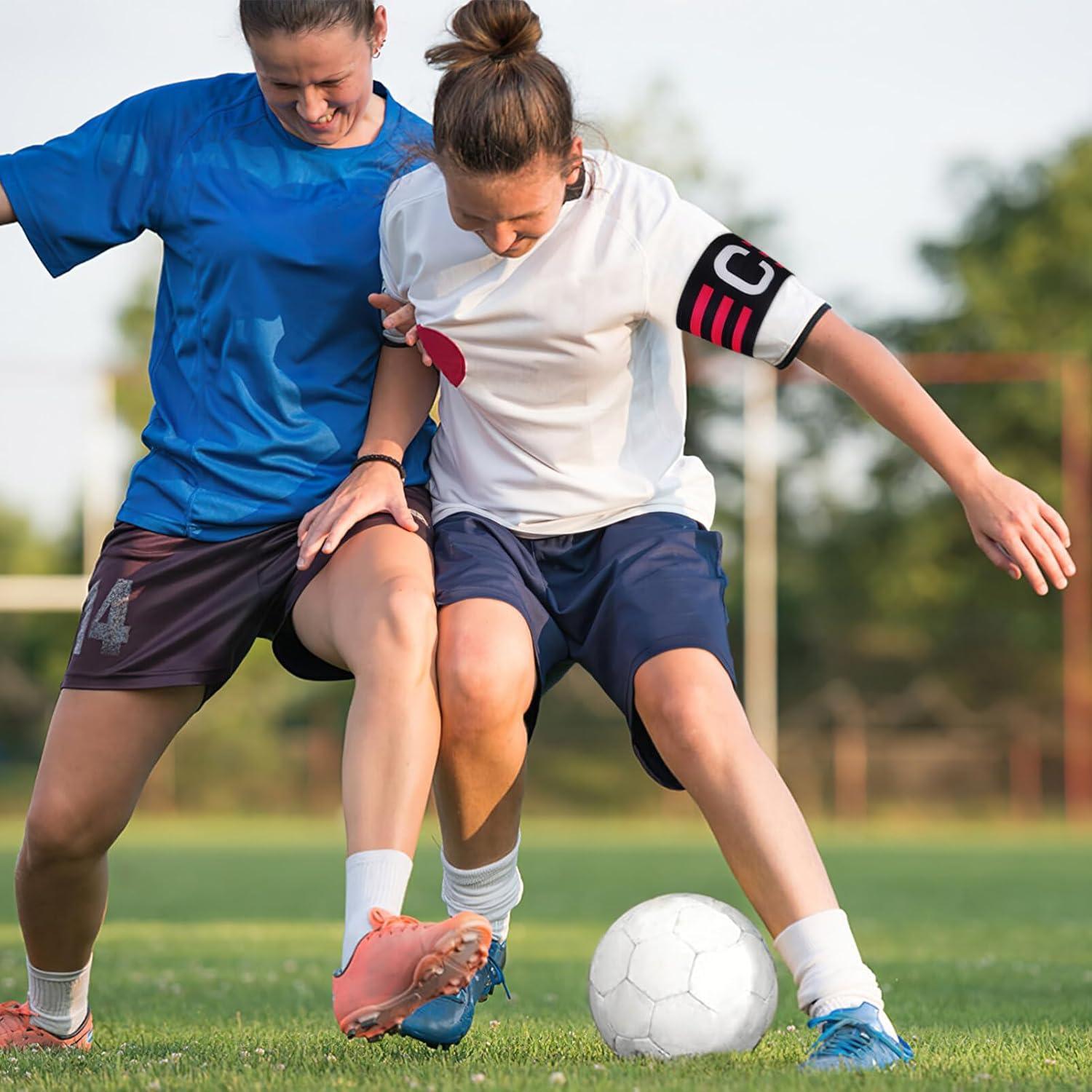4 Brazaletes de Capitán de Fútbol LIOOBO Ajustables Nylon