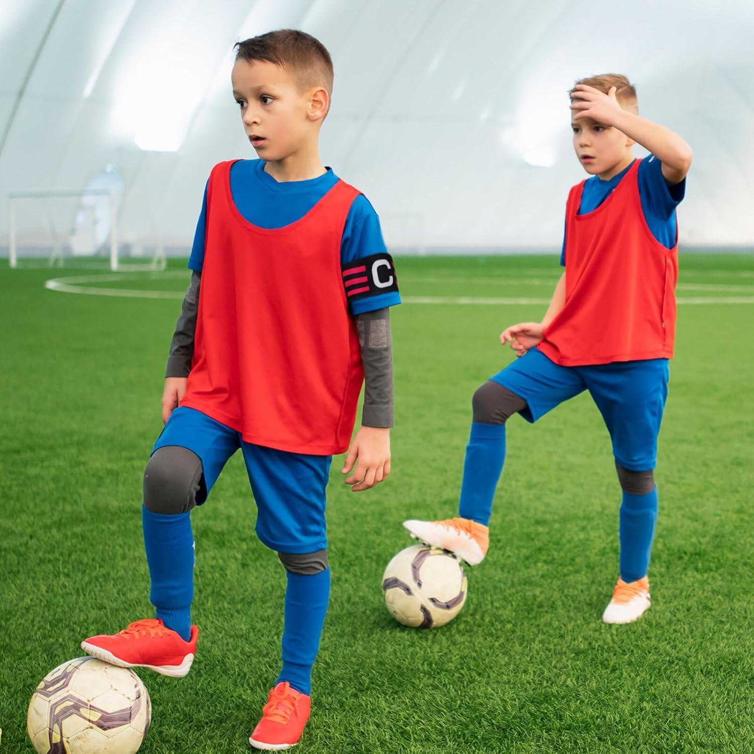 4 Brazaletes de Capitán de Fútbol LIOOBO Ajustables Nylon