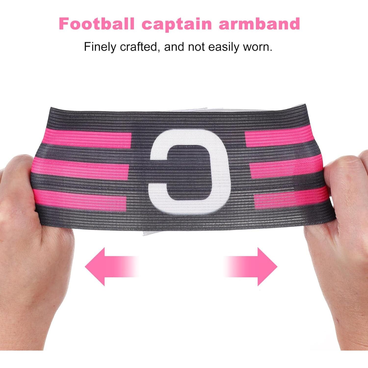 4 Brazaletes de Capitán de Fútbol LIOOBO Ajustables Nylon