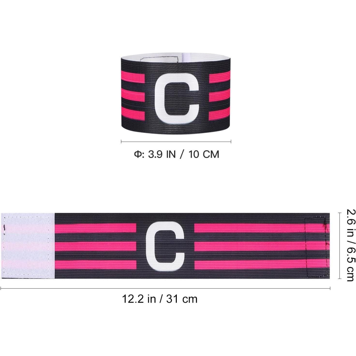 4 Brazaletes de Capitán de Fútbol LIOOBO Ajustables Nylon