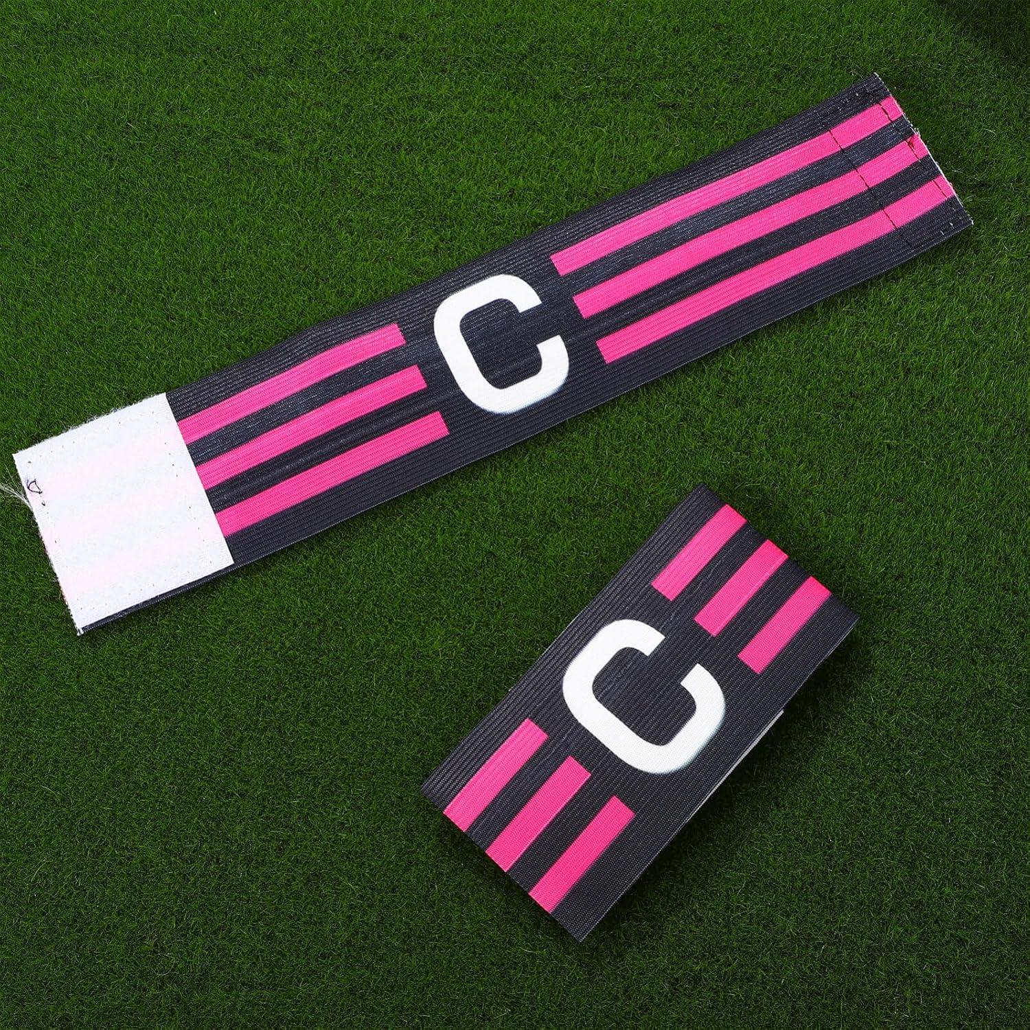 4 Brazaletes de Capitán de Fútbol LIOOBO Ajustables Nylon