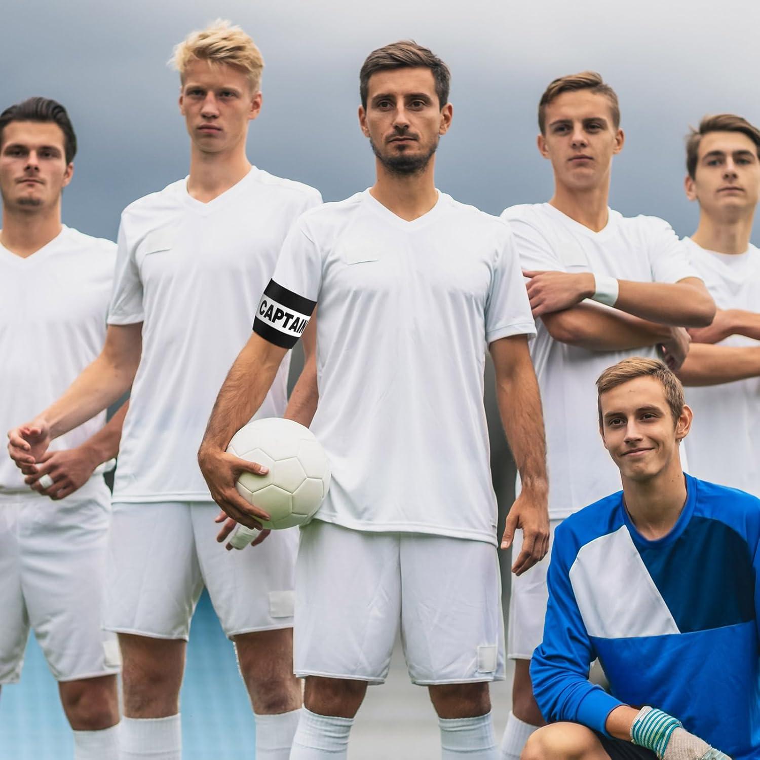 12 Brazaletes de Capitán de Fútbol Simgoing Ajustables 32x8cm