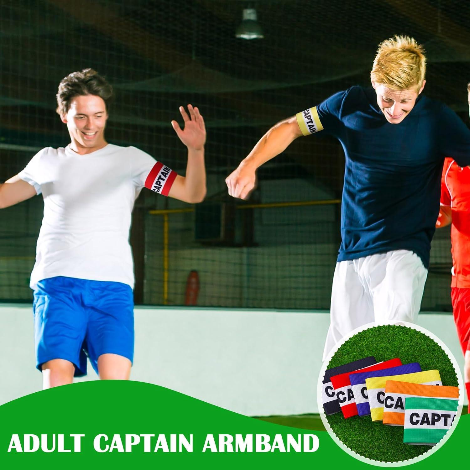 12 Brazaletes de Capitán de Fútbol Simgoing Ajustables 32x8cm