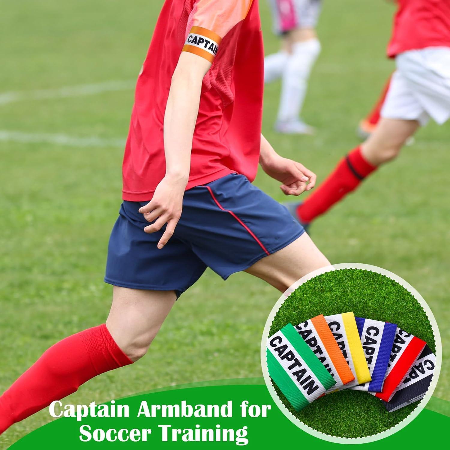 12 Brazaletes de Capitán de Fútbol Simgoing Ajustables 32x8cm