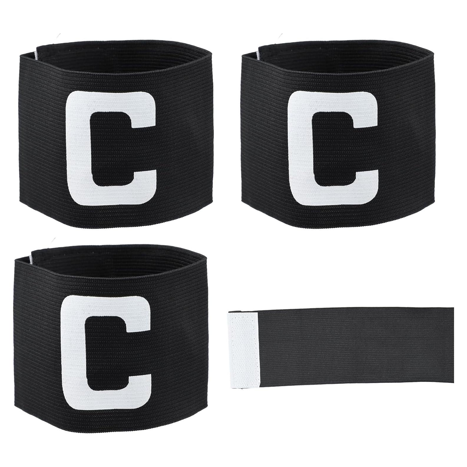 Cintas de Capitán de Fútbol PKRFCJ - 3 Piezas Ajustables Negras