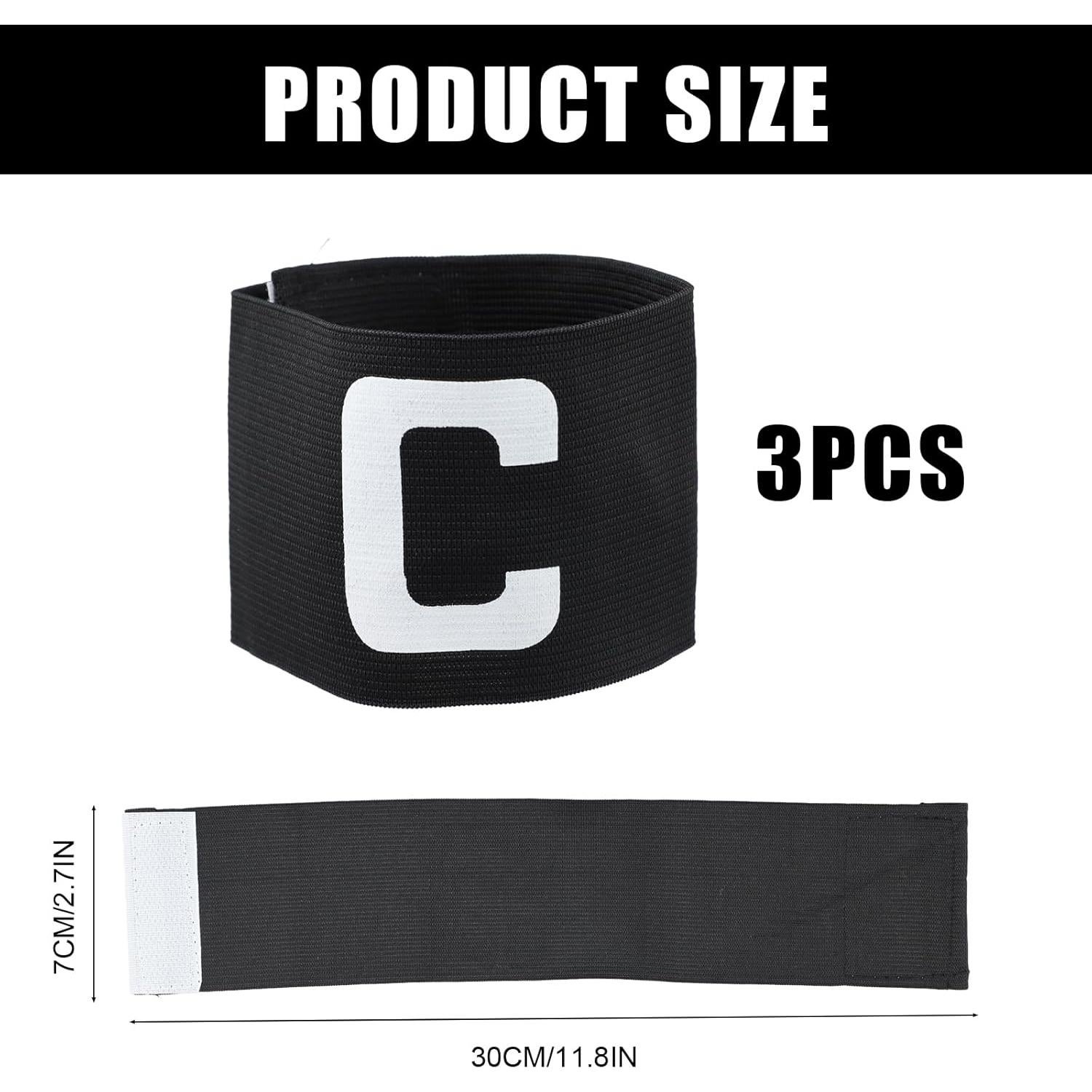 Cintas de Capitán de Fútbol PKRFCJ - 3 Piezas Ajustables Negras