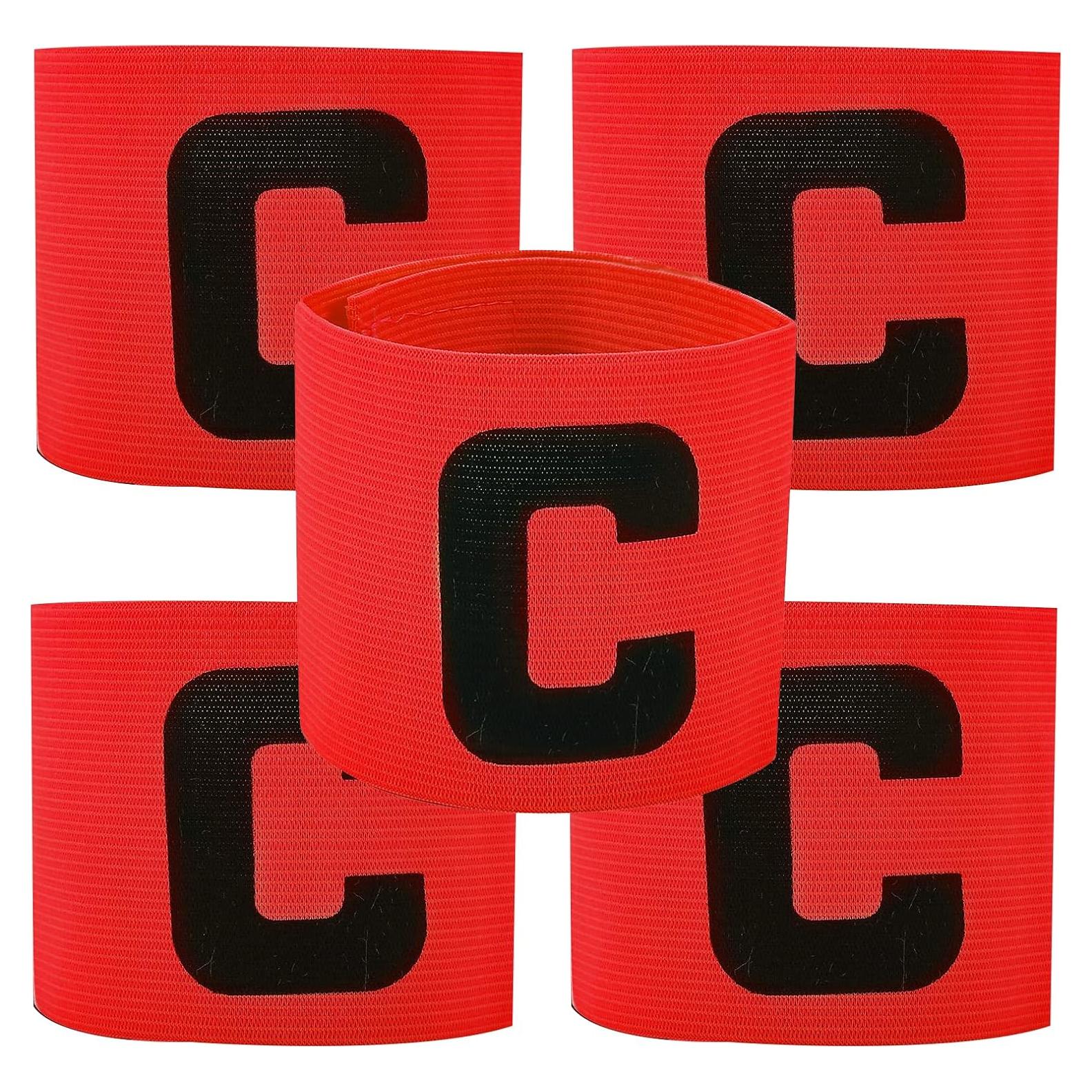 Banda Elástica de Capitán de Fútbol Genérico Rojo Ajustable 32.8x6.9cm