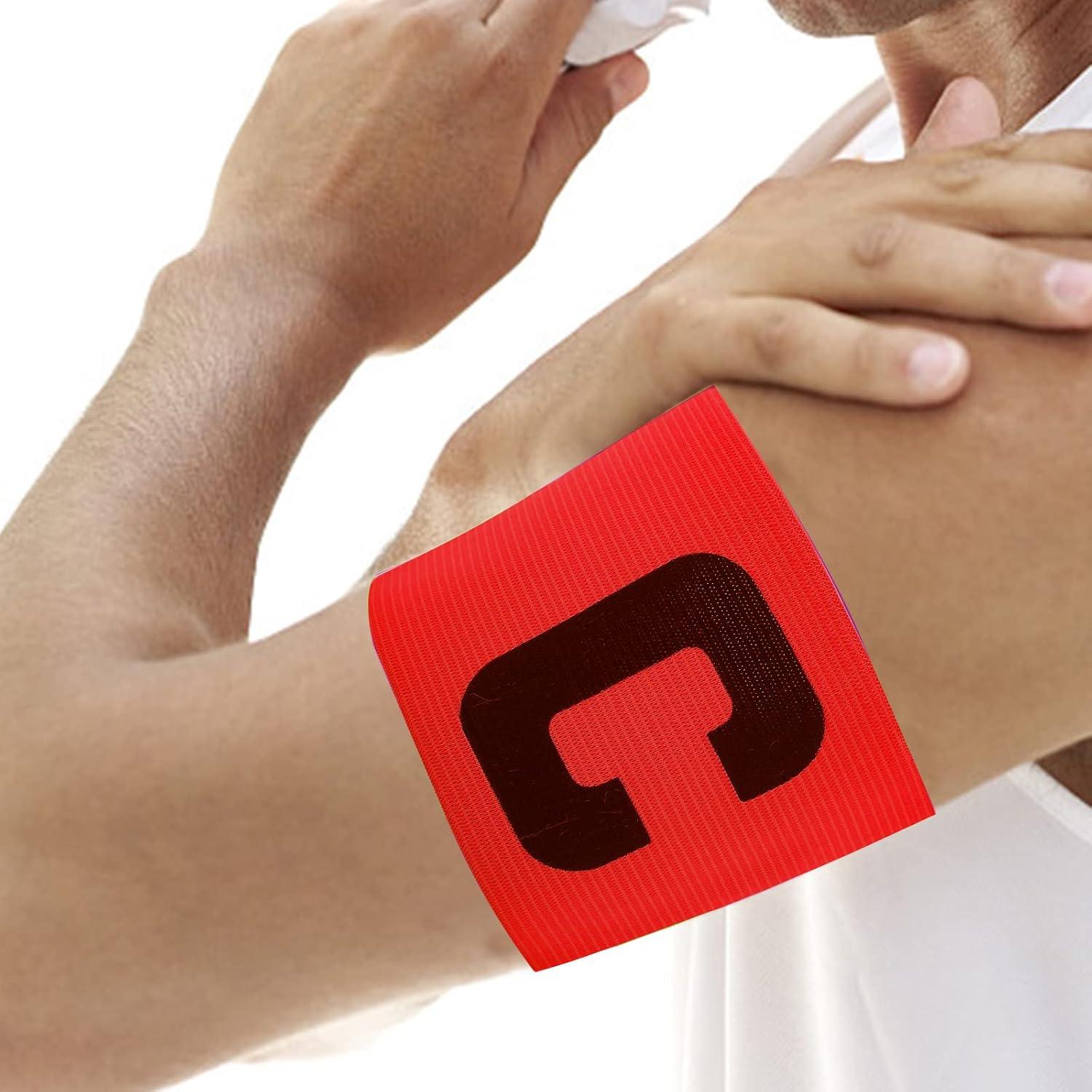 Banda Elástica de Capitán de Fútbol Genérico Rojo Ajustable 32.8x6.9cm