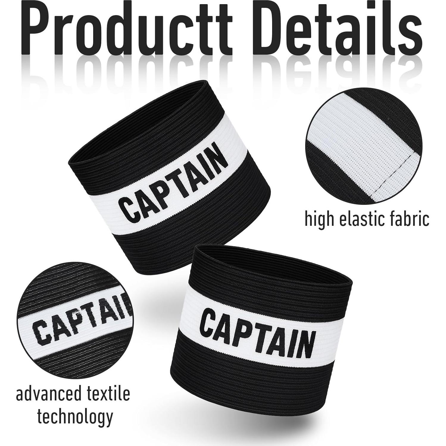 6 Brazaletes de Capitán Ajustables HJZHII para Fútbol y Deportes