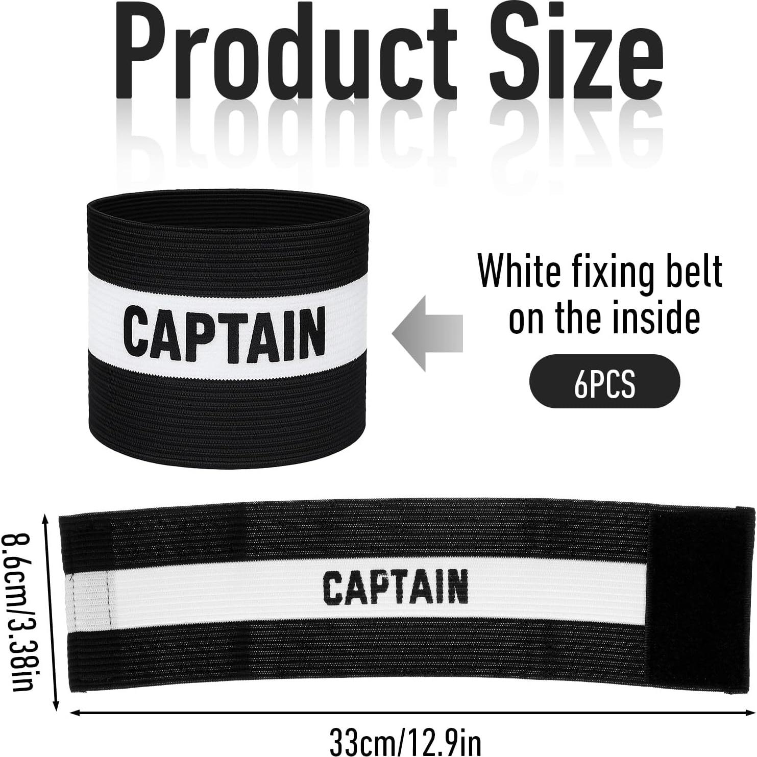 6 Brazaletes de Capitán Ajustables HJZHII para Fútbol y Deportes