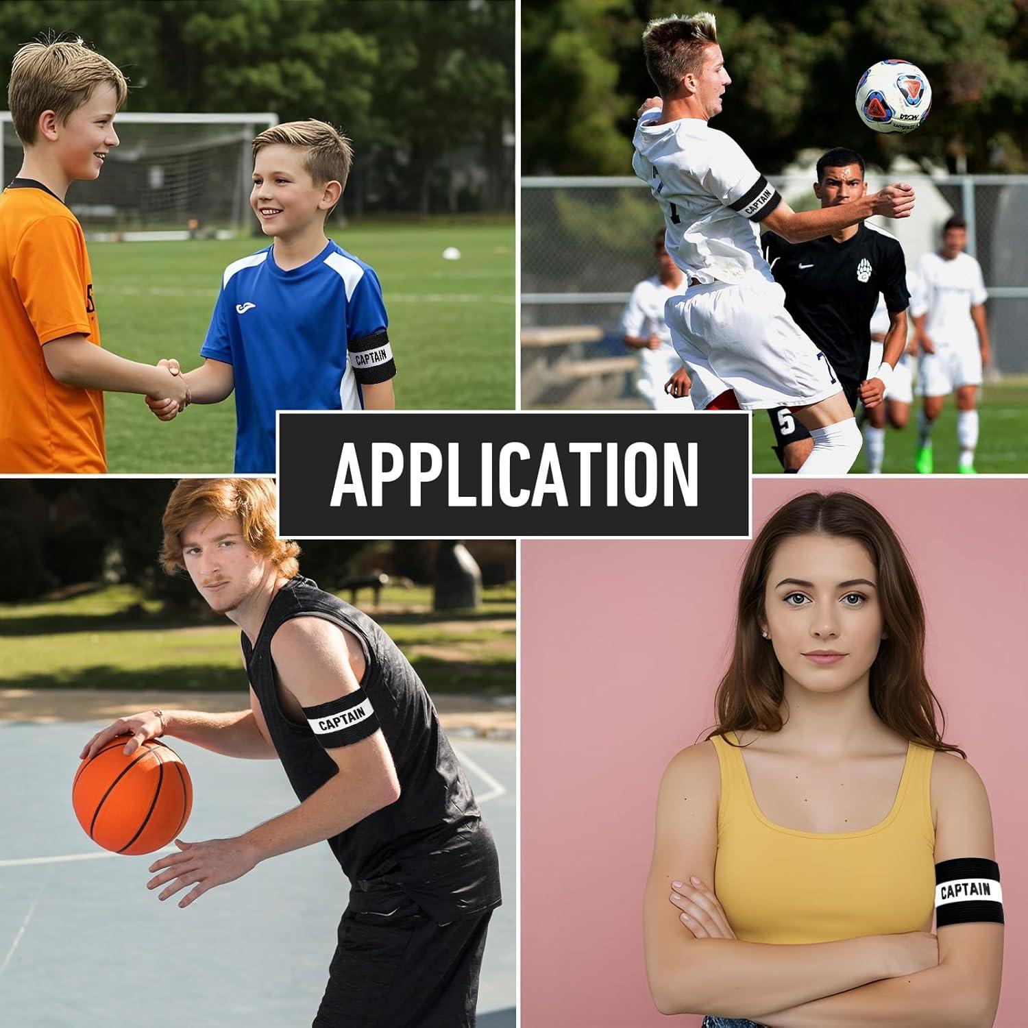 6 Brazaletes de Capitán Ajustables HJZHII para Fútbol y Deportes