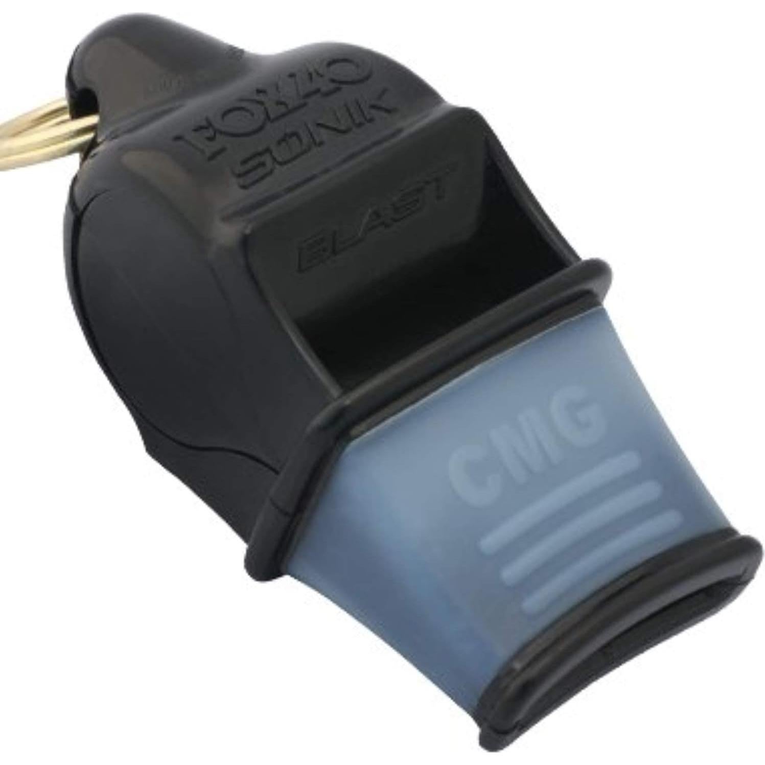 Silbato Fox 40 Sonik Blast CMG Negro con Cordón Desprendible
