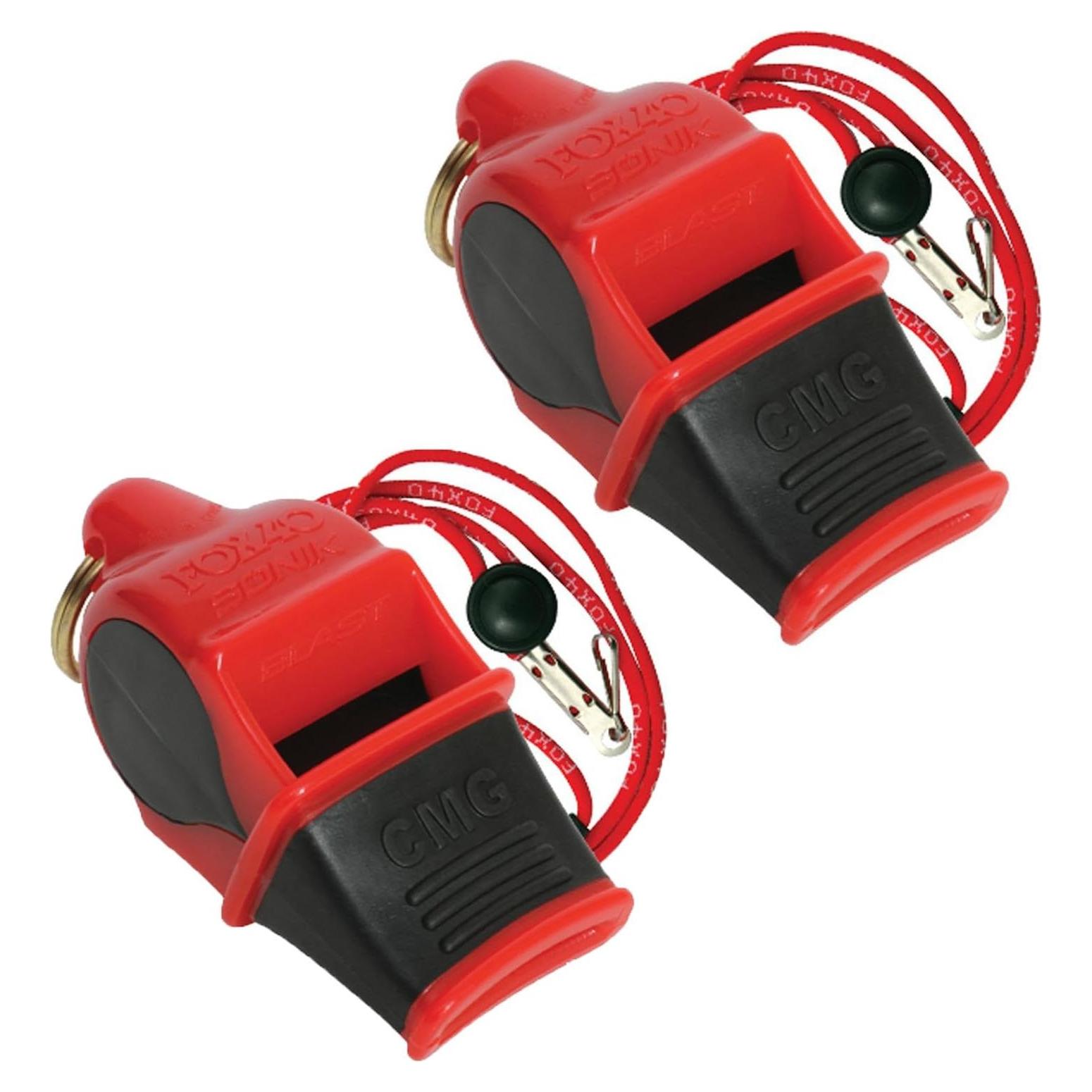 Silbatos Fox 40 Sonik Blast Cushion Rojo y Negro - 2 Piezas