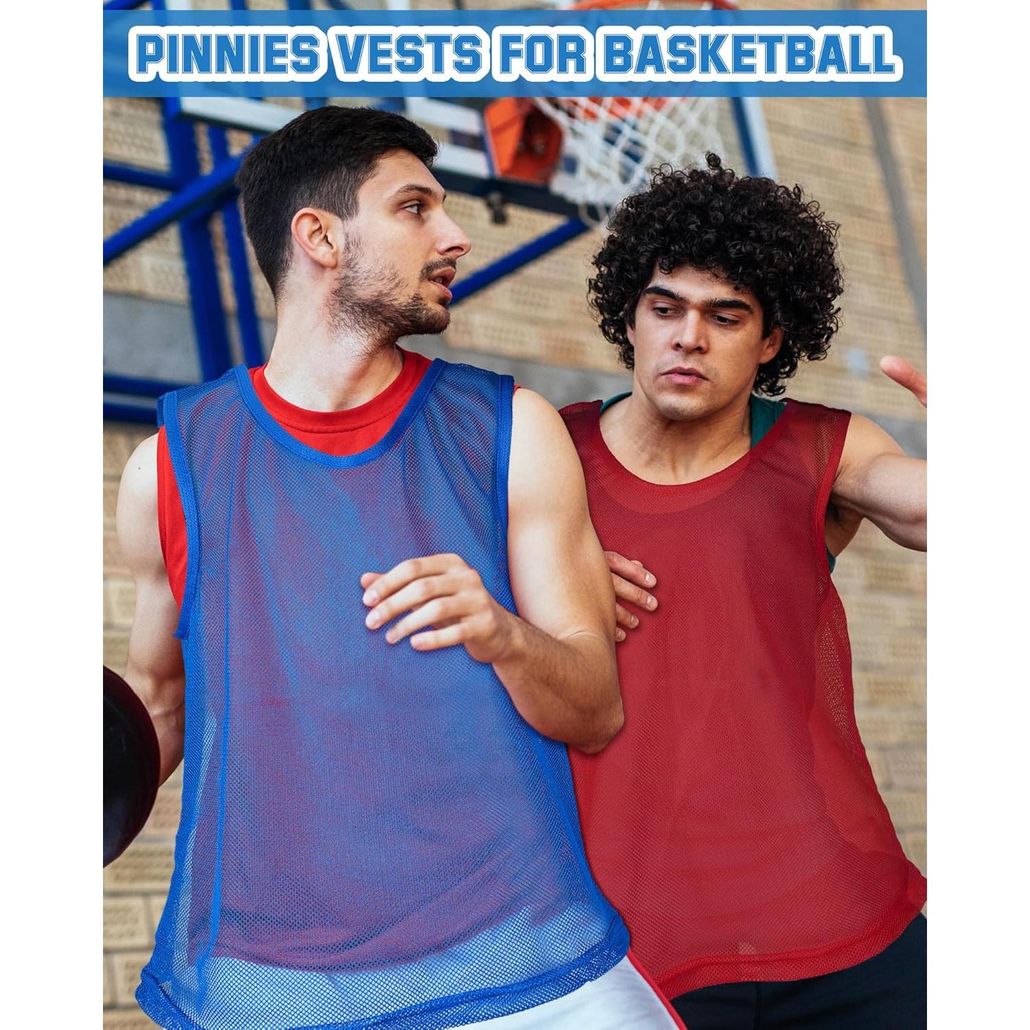 36 Chalecos de Entrenamiento para Adultos y Jóvenes - Rojo y Azul