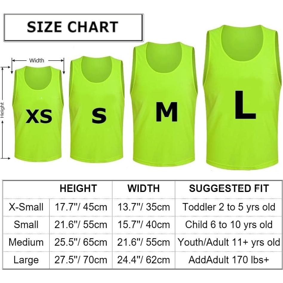 Chaleco de Entrenamiento Tych3L Unisex 12 Pcs Verde Neón