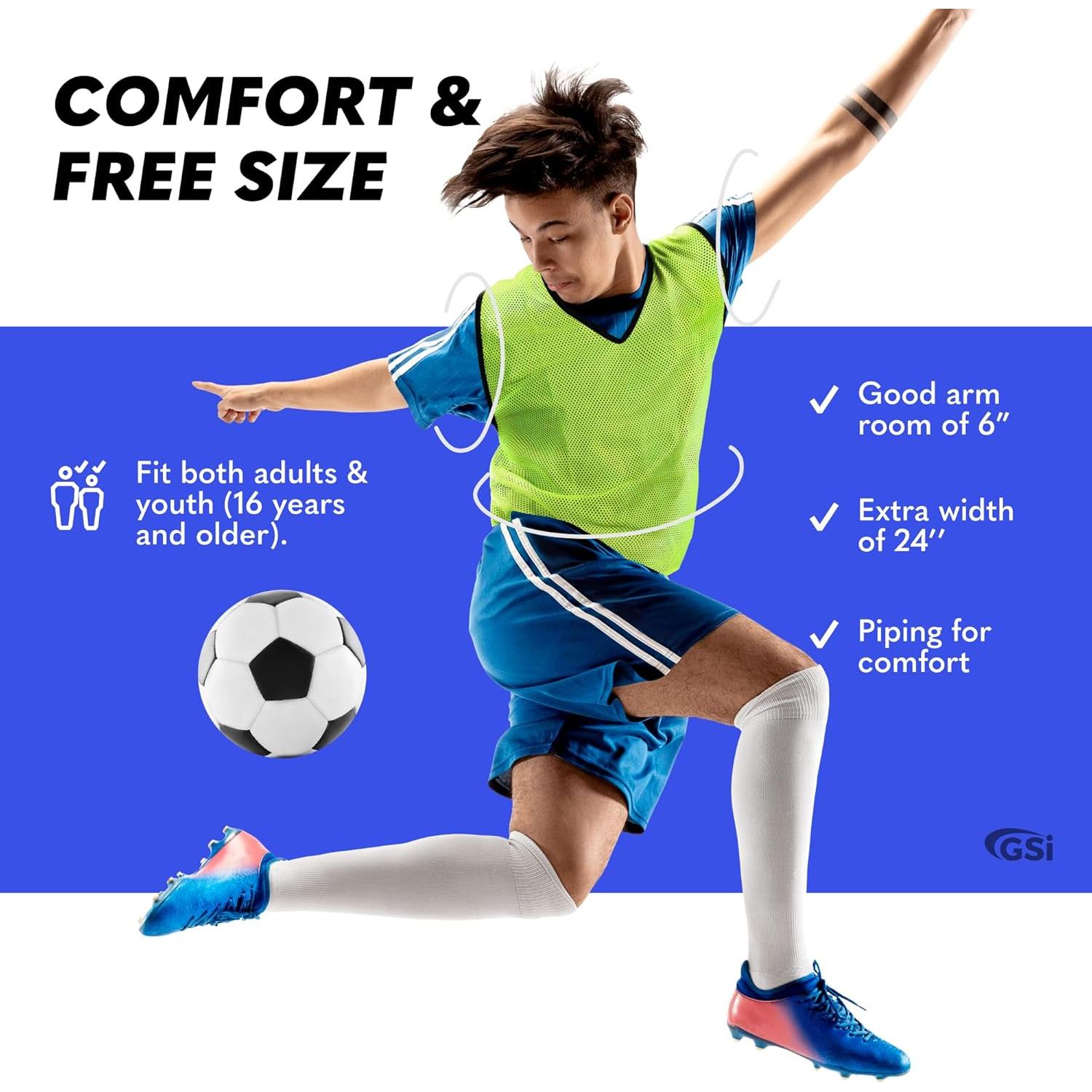 GSI Sports Pinnies Amarillo - Paquete de 6 - Talla Única