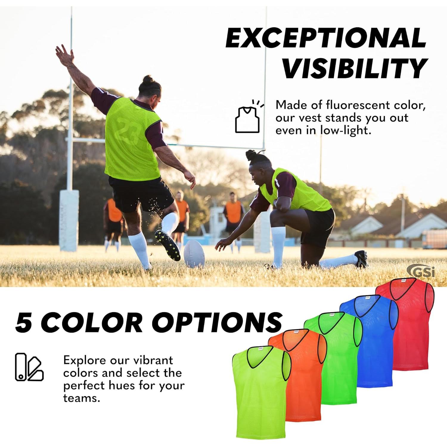 GSI Sports Pinnies Amarillo - Paquete de 6 - Talla Única