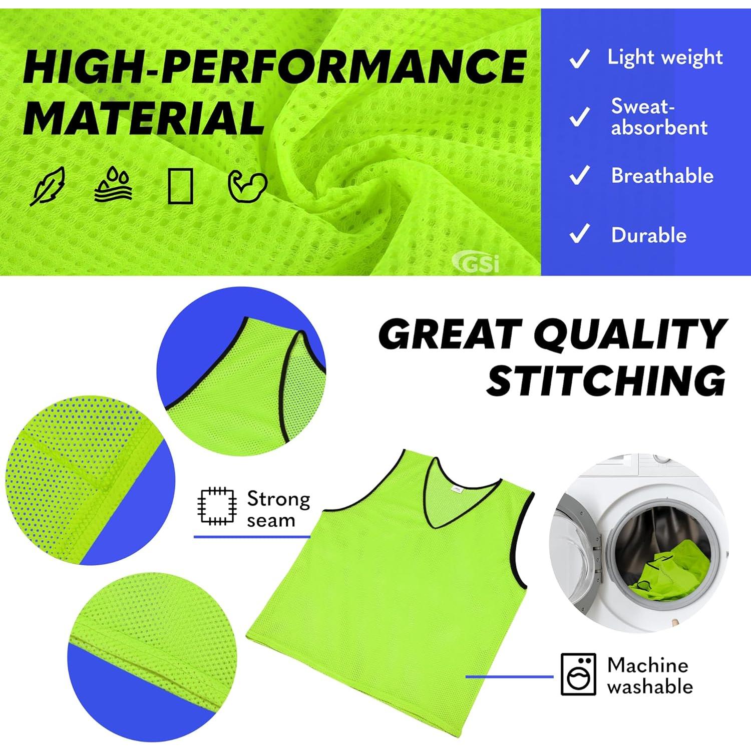 GSI Sports Pinnies Amarillo - Paquete de 6 - Talla Única