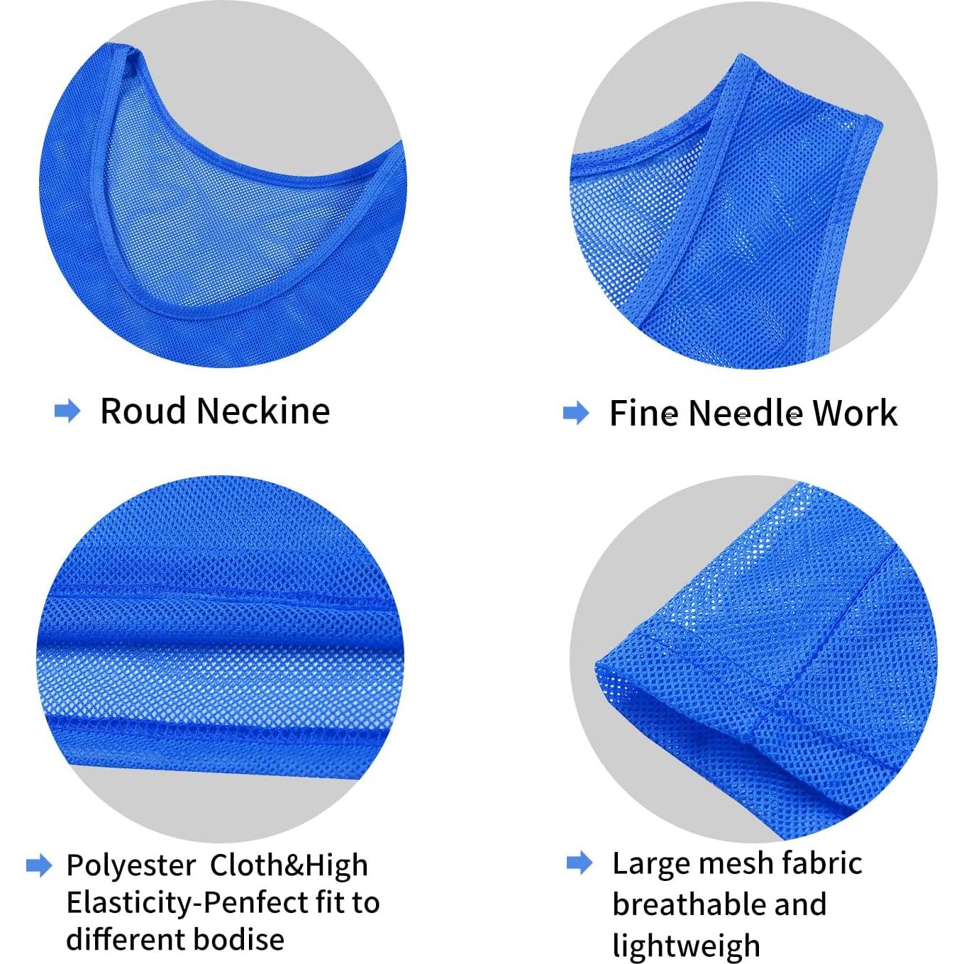 Paquete de 24 Chalecos de Malla Nylon Reversibles para Adultos