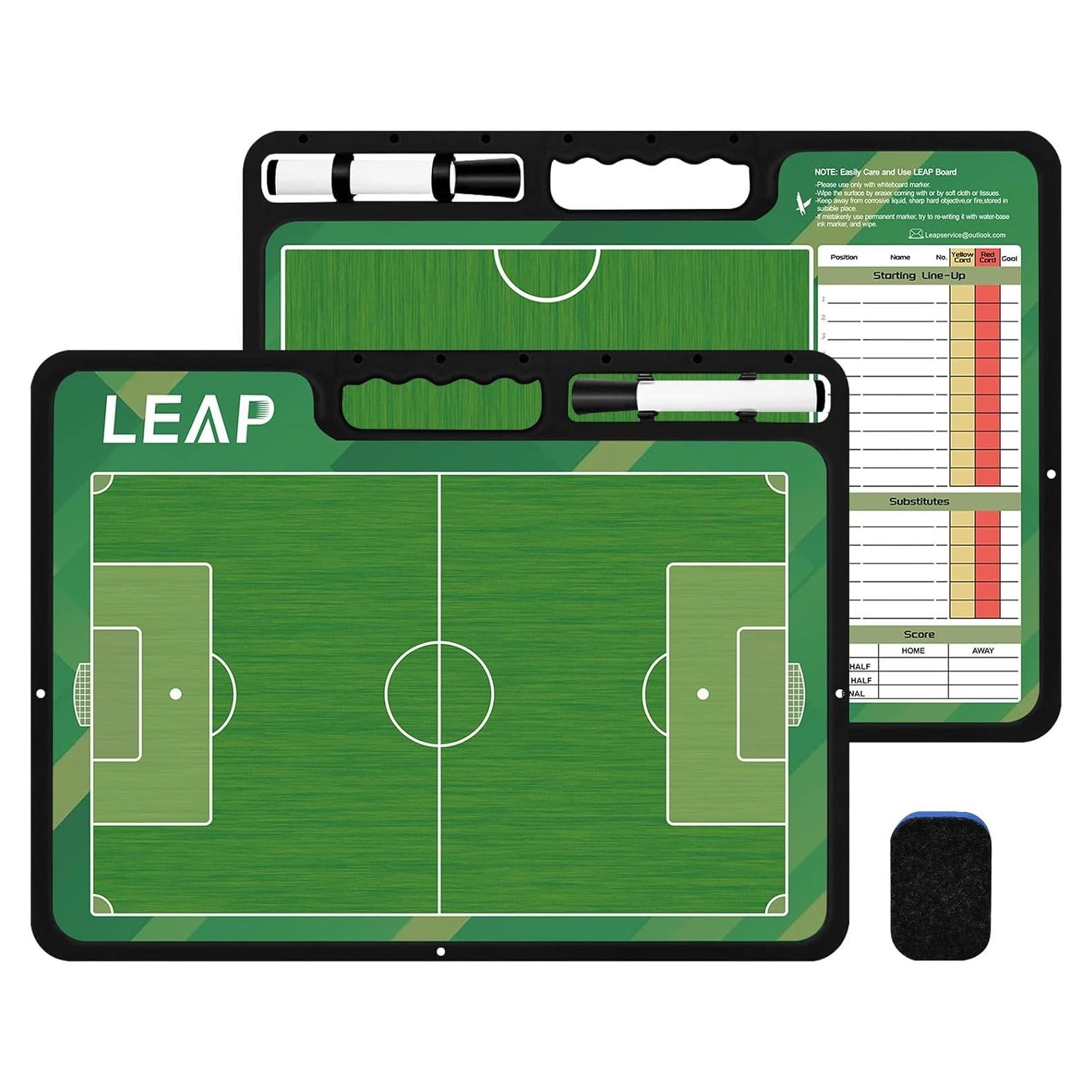 Tablero de Entrenador LEAP Doble Cara 42x32 cm para Fútbol