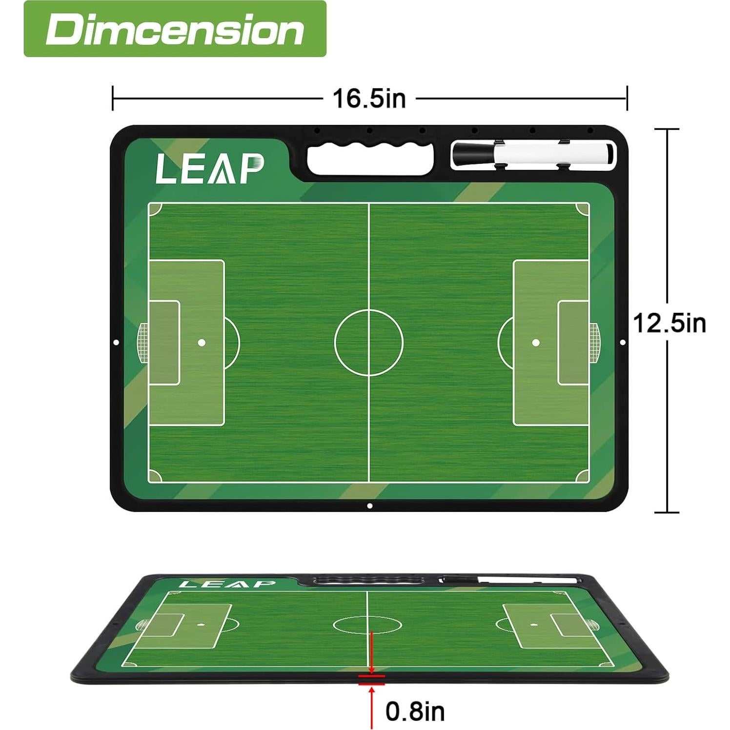 Tablero de Entrenador LEAP Doble Cara 42x32 cm para Fútbol