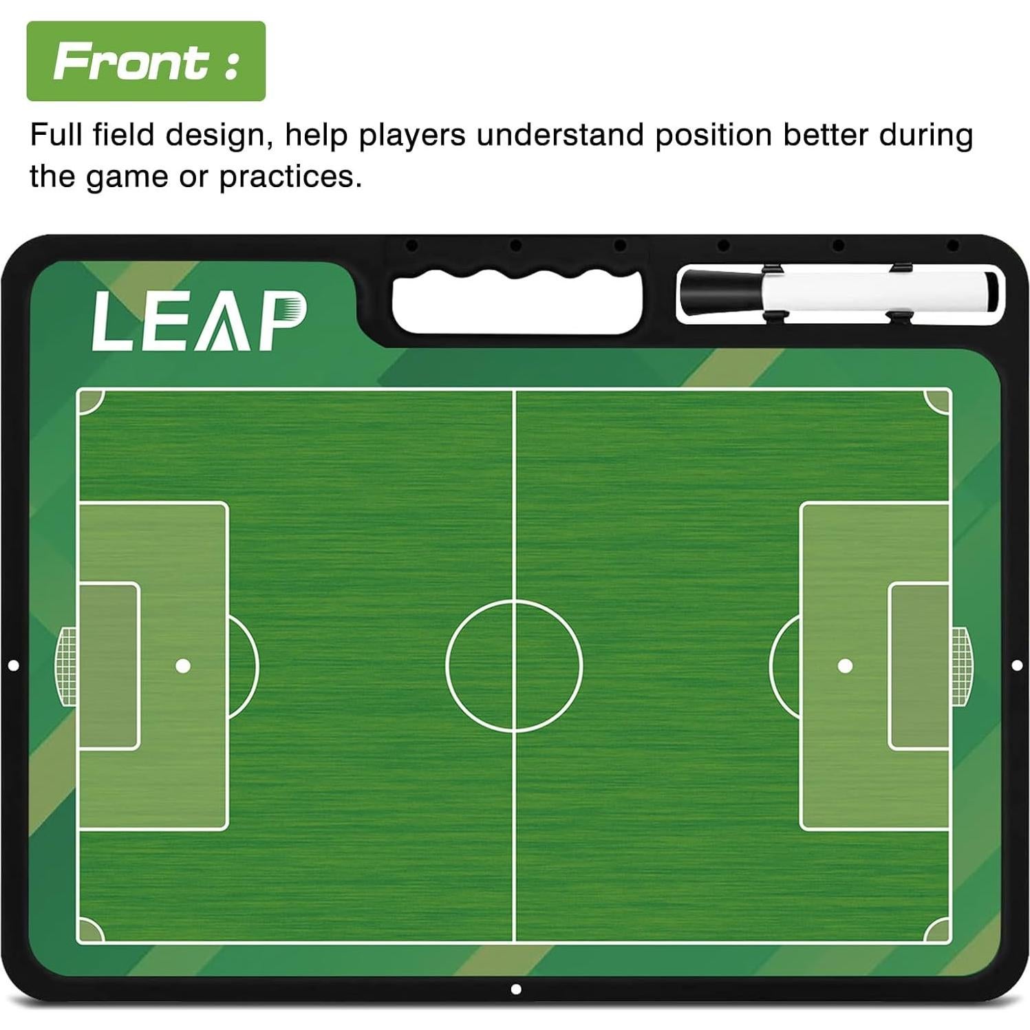 Tablero de Entrenador LEAP Doble Cara 42x32 cm para Fútbol