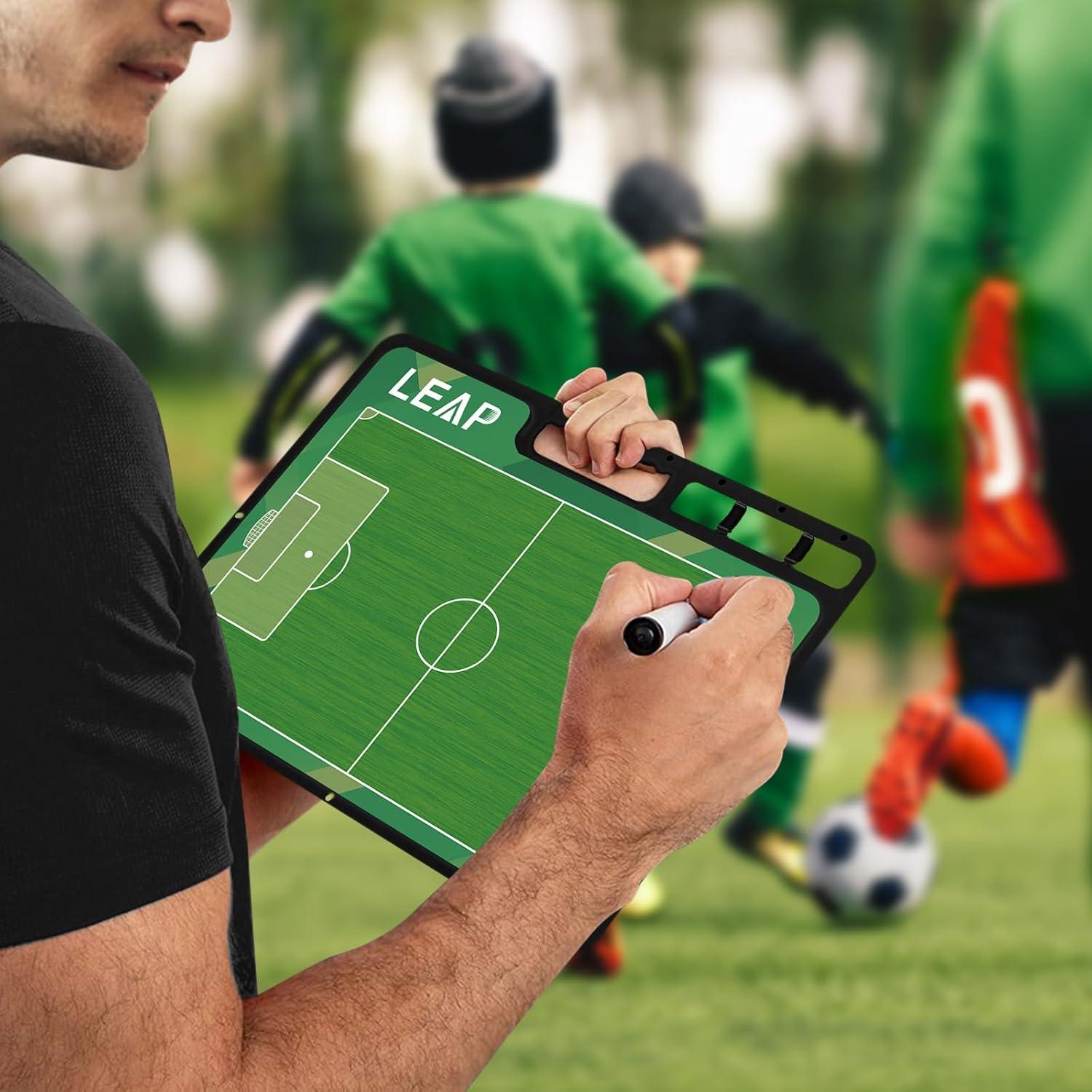 Tablero de Entrenador LEAP Doble Cara 42x32 cm para Fútbol