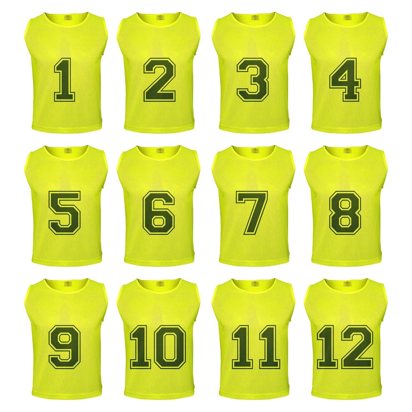12 Chalecos Numerados Athllete Duramesh para Fútbol y Baloncesto