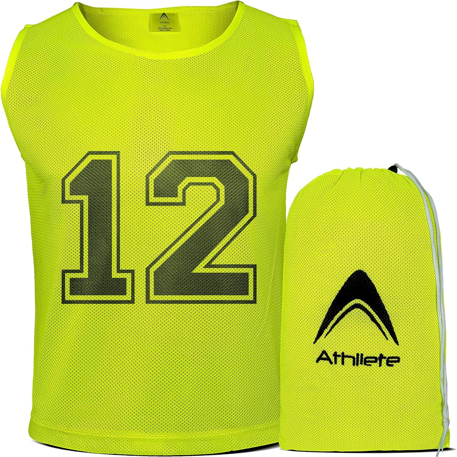 12 Chalecos Numerados Athllete Duramesh para Fútbol y Baloncesto