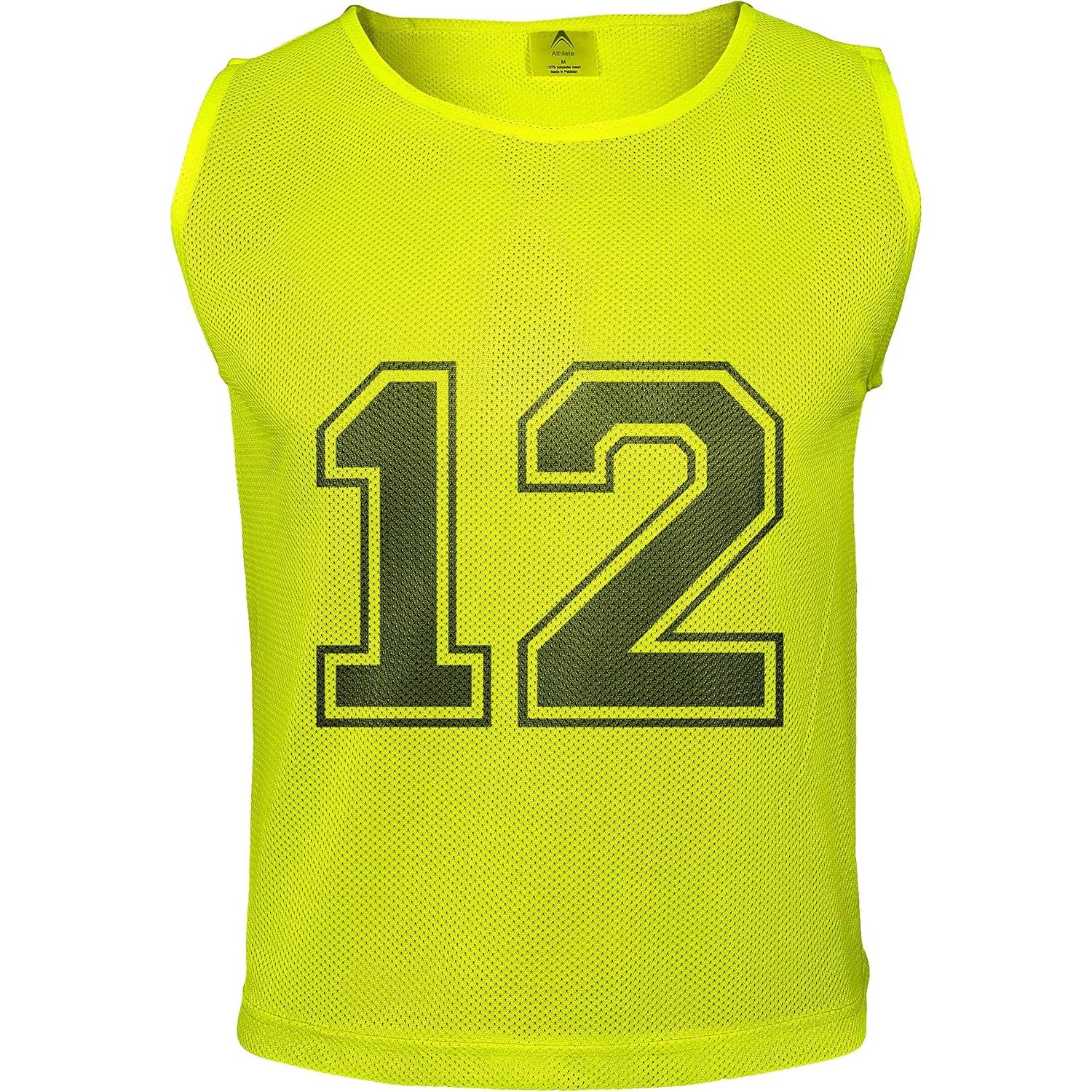 12 Chalecos Numerados Athllete Duramesh para Fútbol y Baloncesto