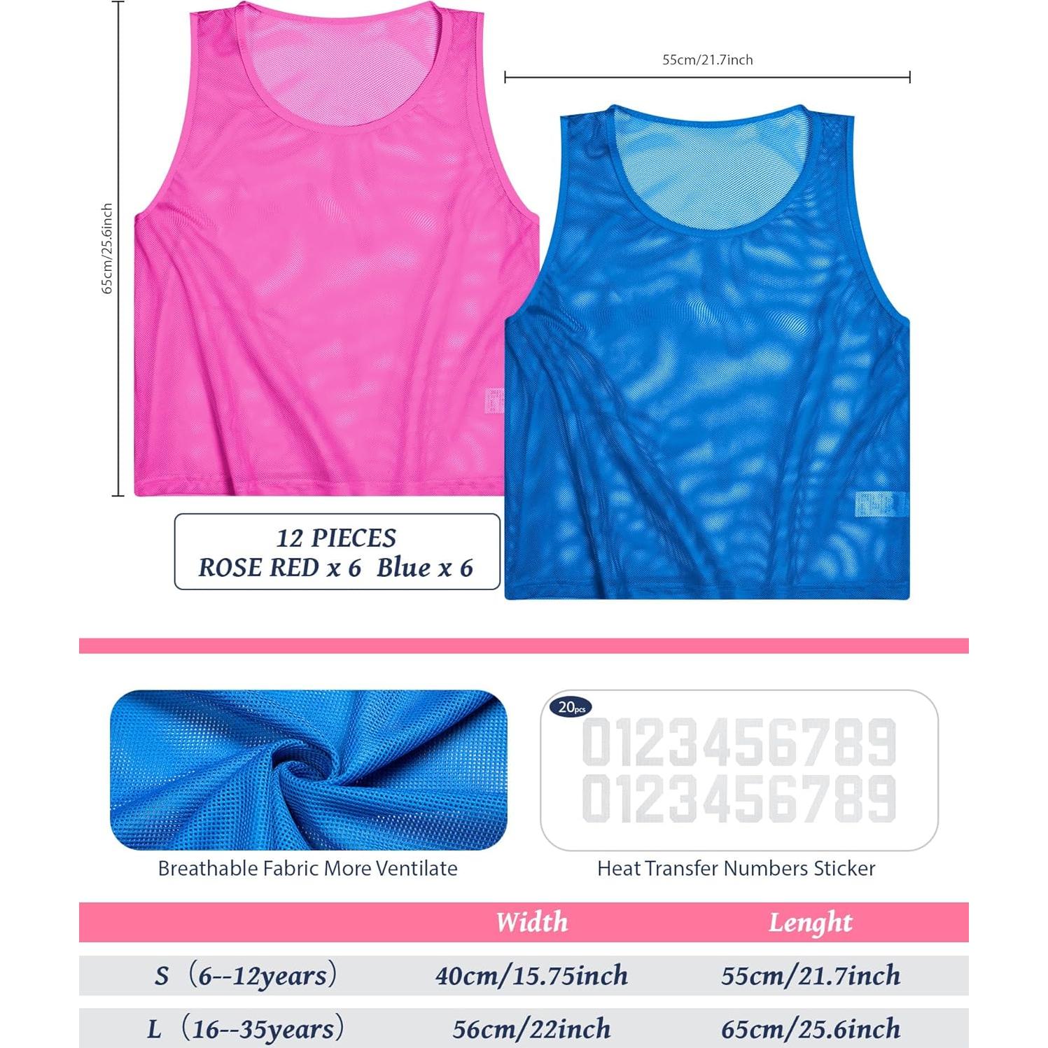 Chalecos de Scrimmage Boyiee para Jóvenes - Malla Nylon 12 Piezas