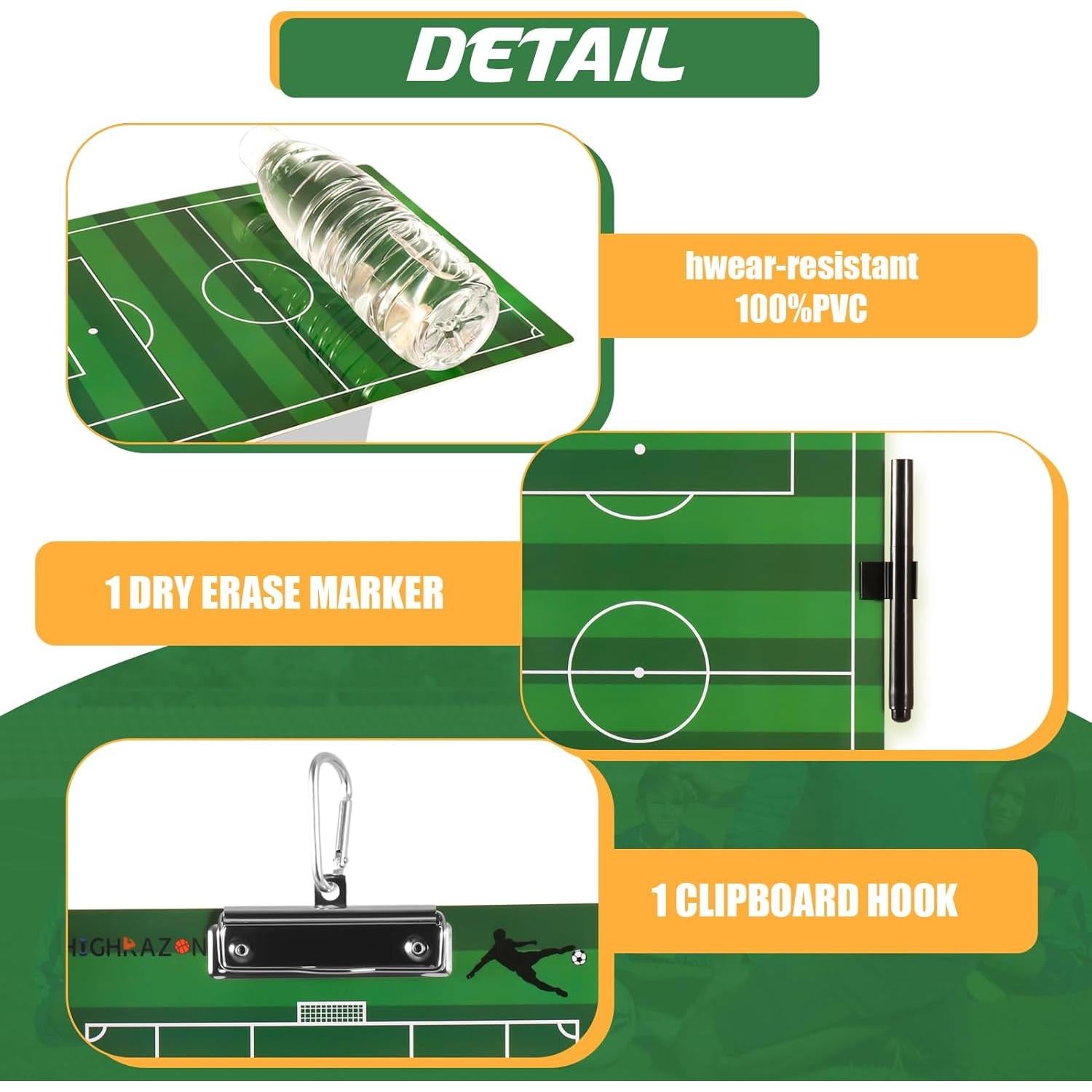 Pizarra de Fútbol para Entrenadores HIGHRAZON Doble Cara 35.5x22.9cm