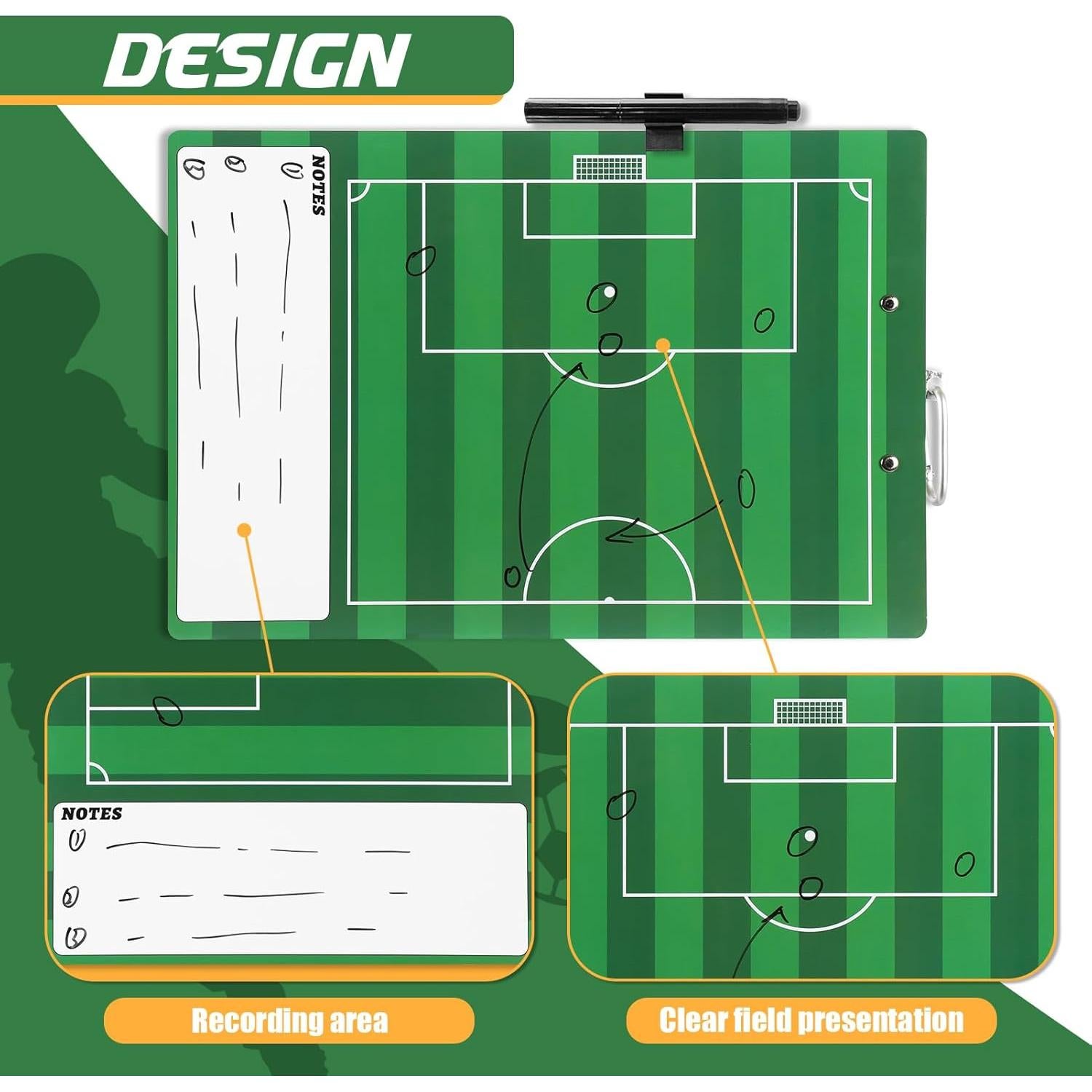 Pizarra de Fútbol para Entrenadores HIGHRAZON Doble Cara 35.5x22.9cm