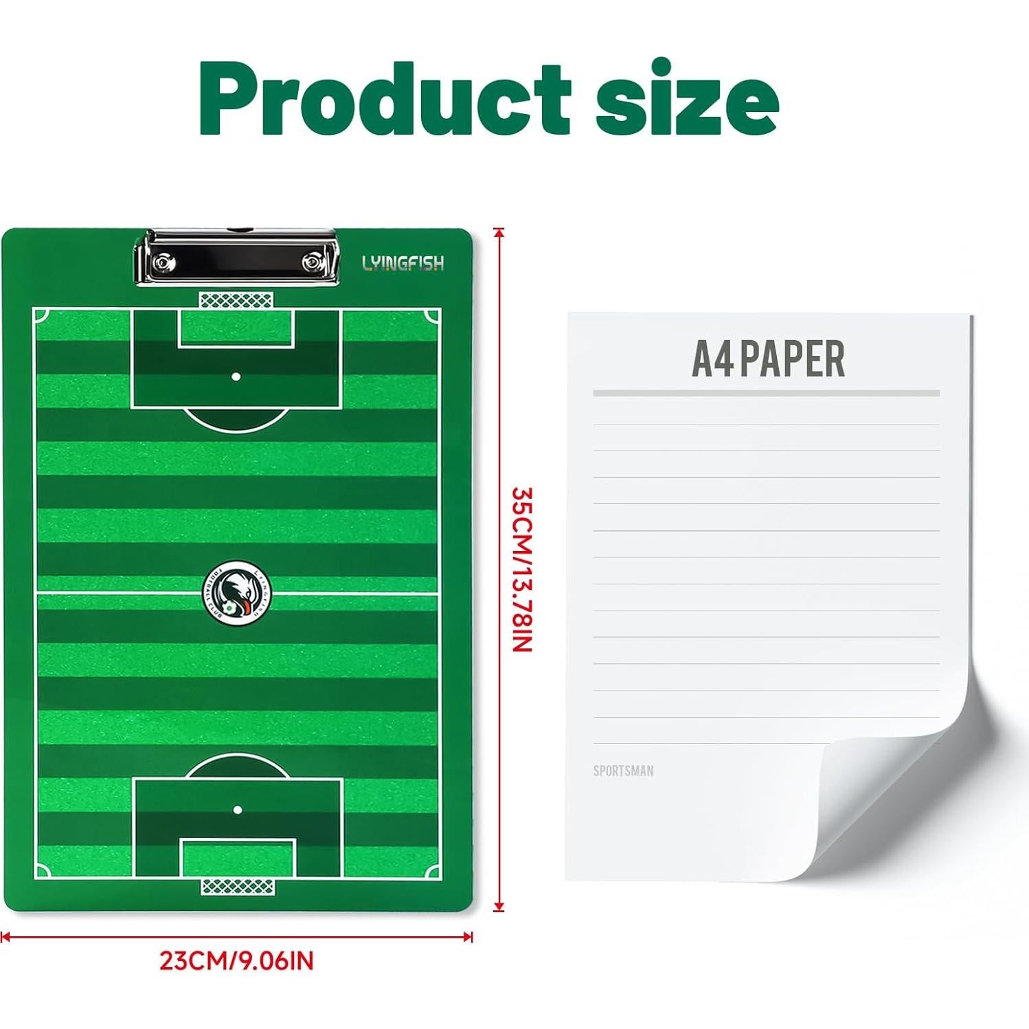 Pizarra de Entrenadores de Fútbol LYINGFISH 22.86x35.05cm