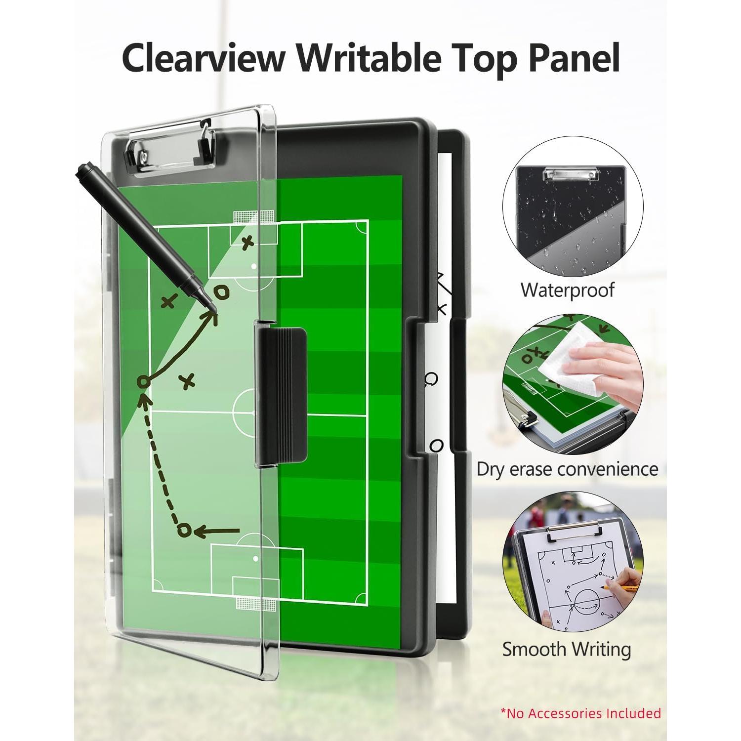 Portapapeles Borrado en Seco Sunnyclip A4 Negro 2 Compartimentos