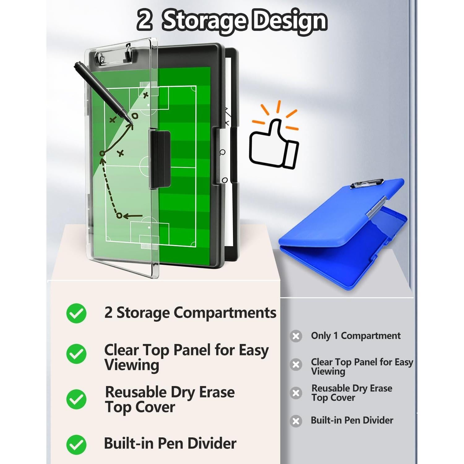 Portapapeles Borrado en Seco Sunnyclip A4 Negro 2 Compartimentos