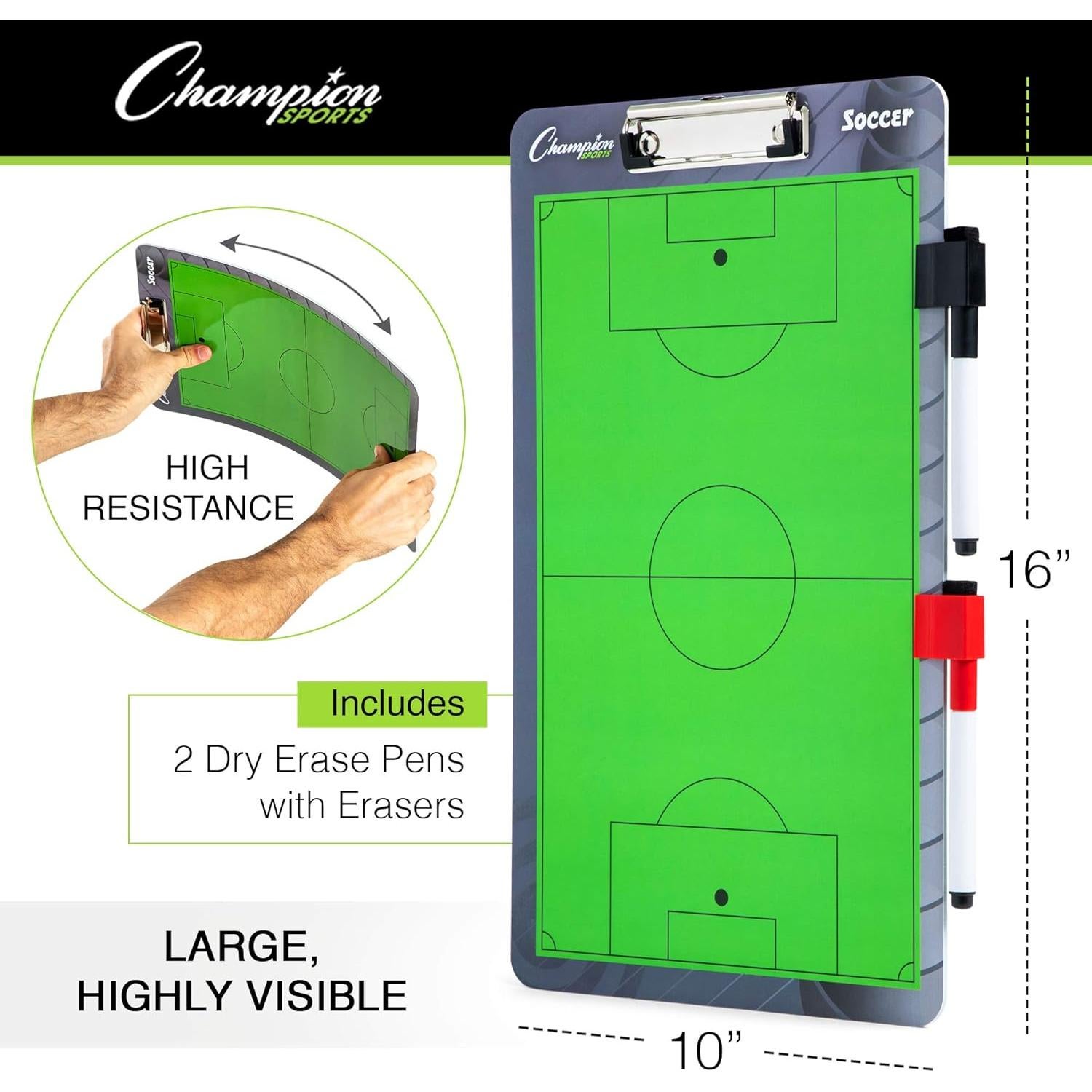 Tablero de Borrado en Seco Champion Sports 25.4x40.6 cm para Entrenadores