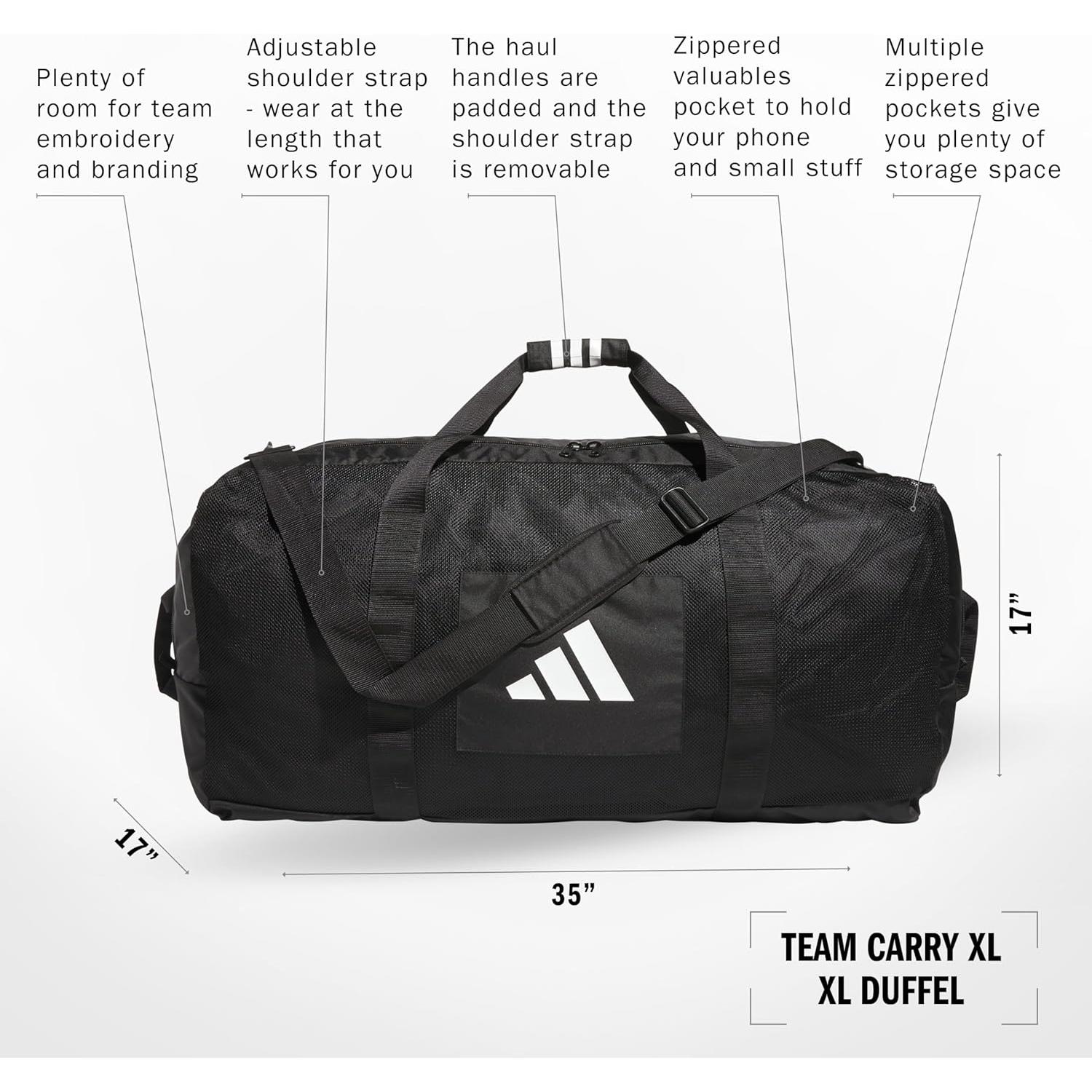 Bolsa de Deporte Adidas Team Carry XL Unisex Negro/Blanco