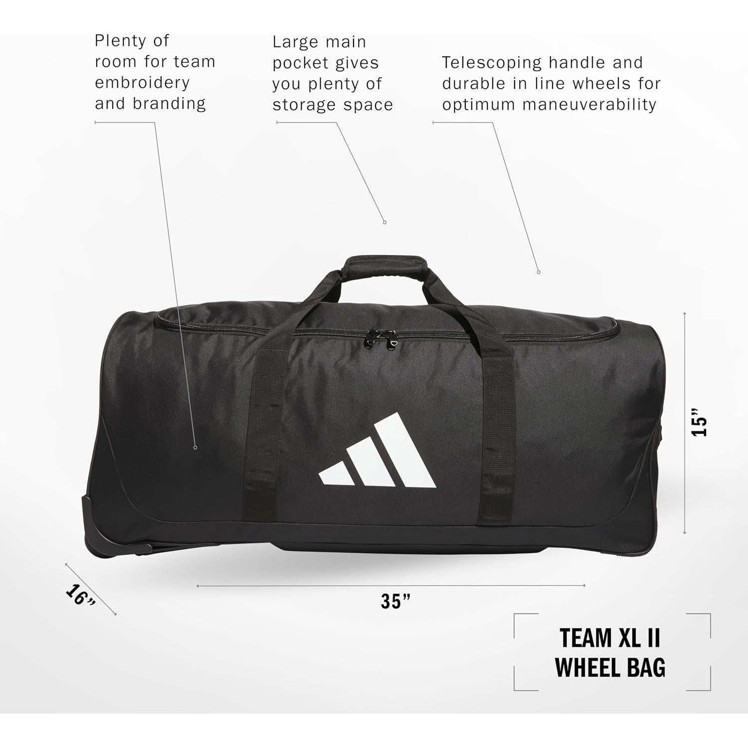 Bolsa de Ruedas adidas Team XL II Unisex Negra 93x48.5x19.1 cm