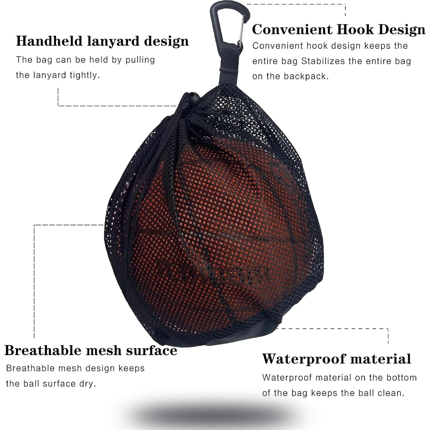 Bolsa de Malla HZHSSG con Cremallera para Pelotas Deportivas