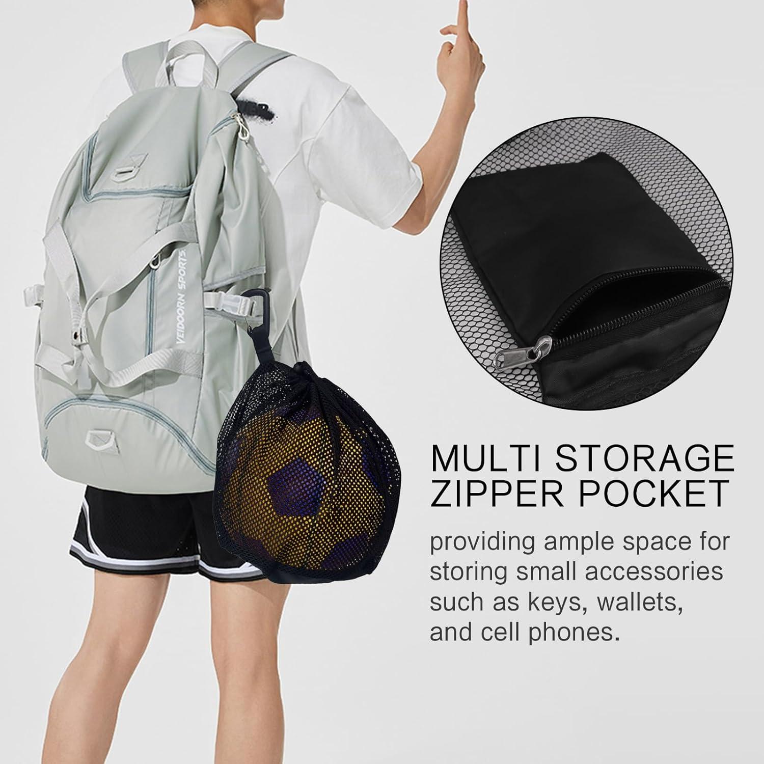 Bolsa de Malla HZHSSG con Cremallera para Pelotas Deportivas