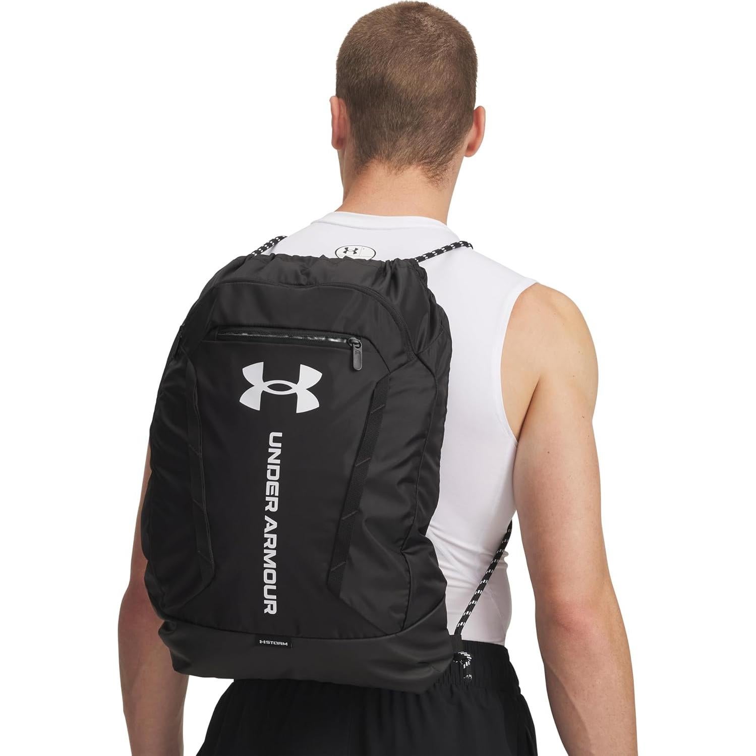 Mochila Under Armour Hustle Sackpack Unisex 22L Negra