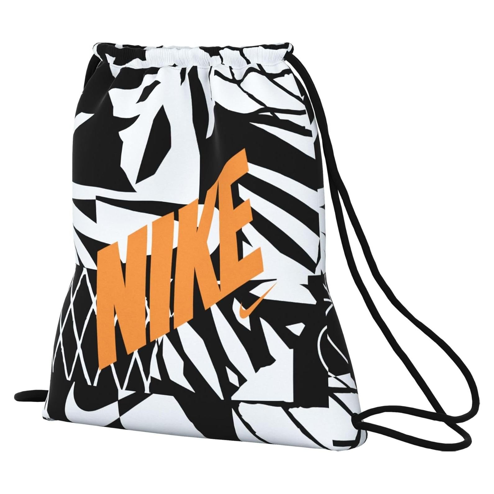 Bolsa de Cuerda Unisex Nike para Niños 12L Negro/Blanco/Naranja