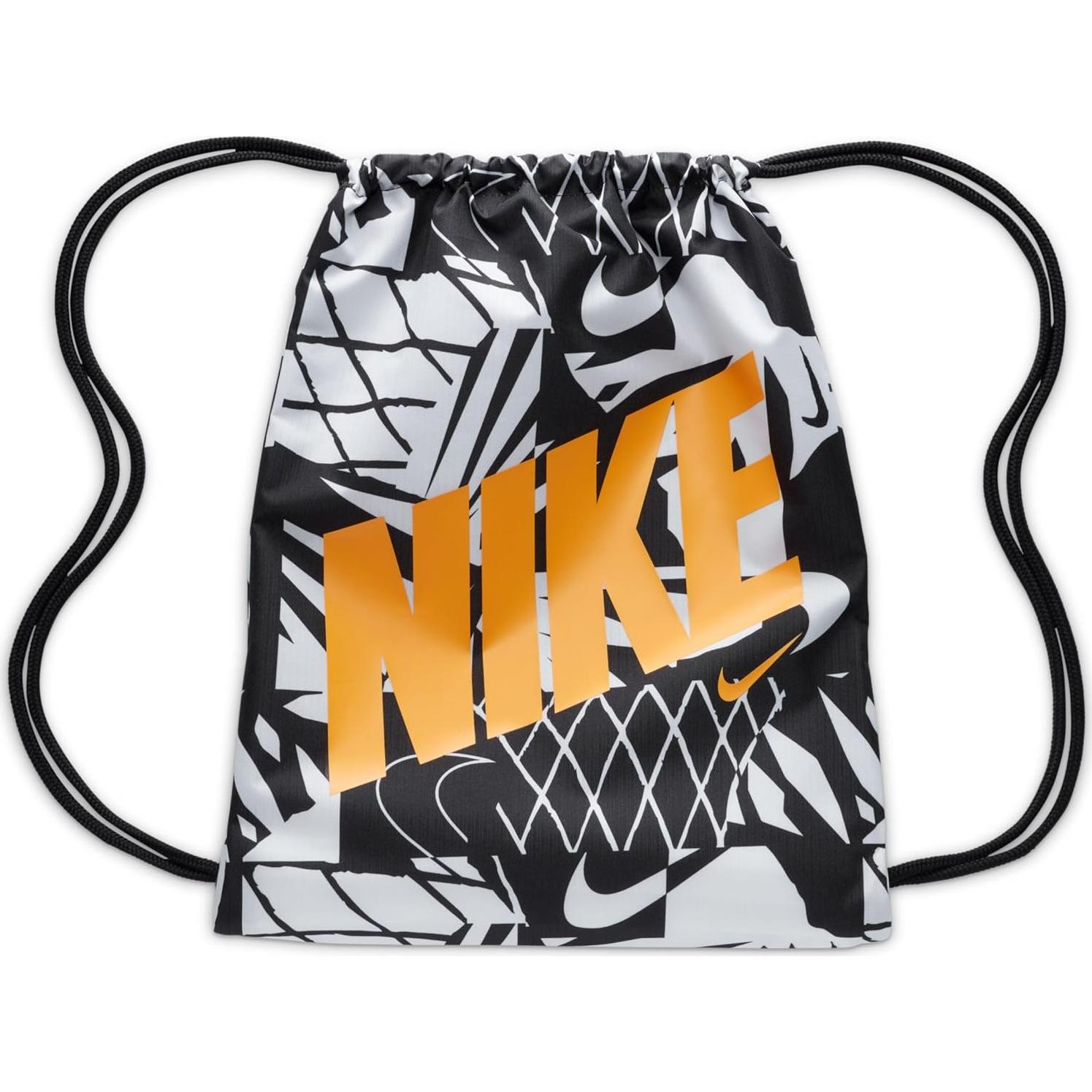 Bolsa de Cuerda Unisex Nike para Niños 12L Negro/Blanco/Naranja
