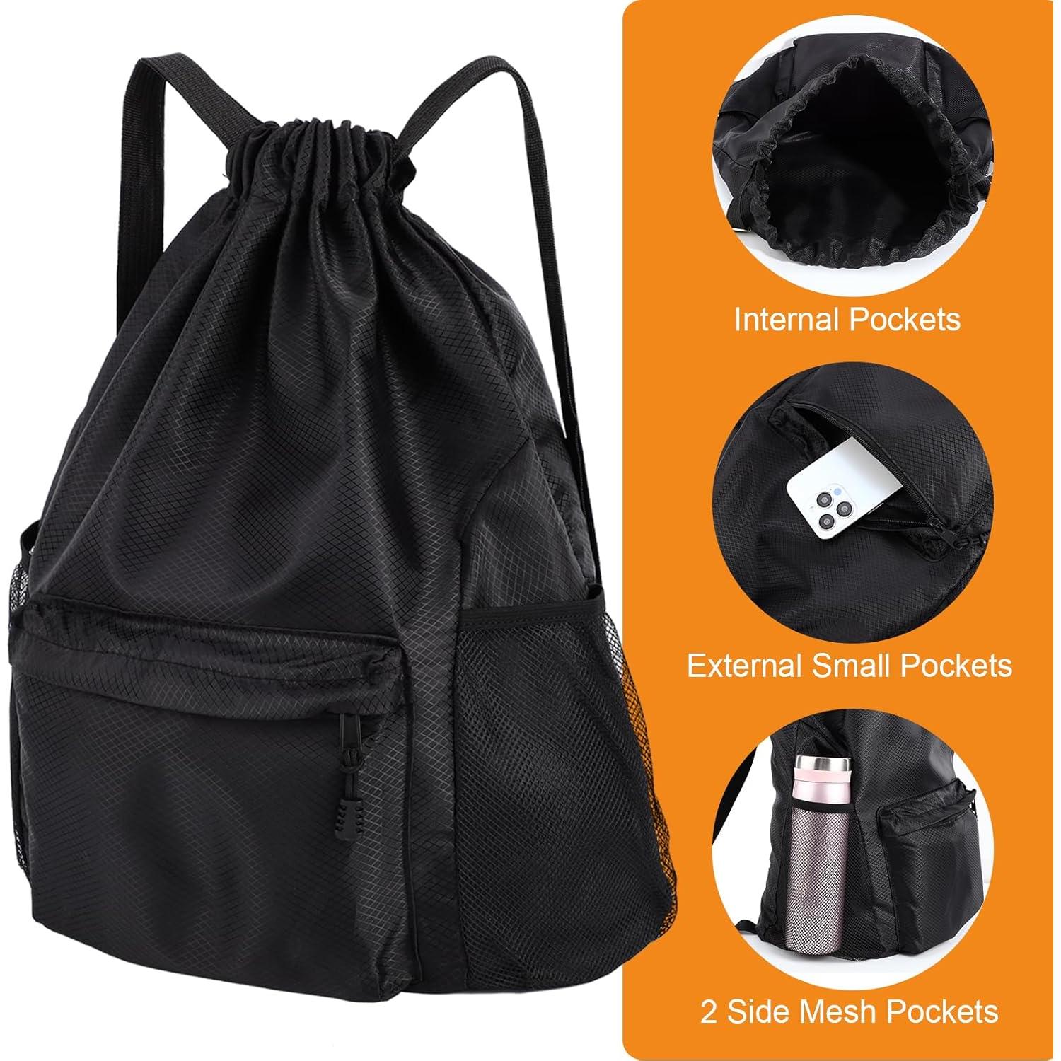 Mochila de gimnasio con cordón impermeable A1351K-11-V0 30L
