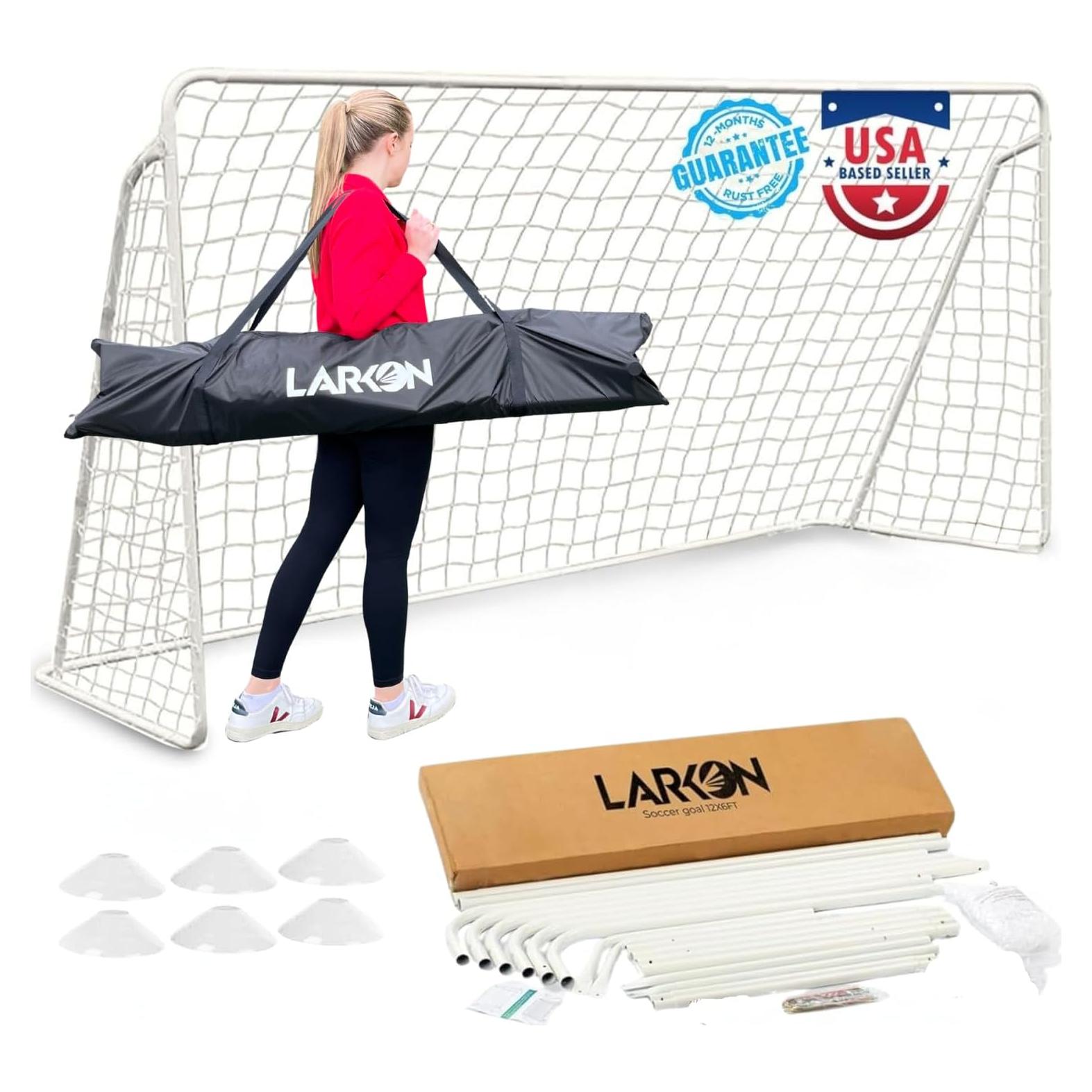 Portería de Fútbol Larkon 3.66x1.83m con Marco de Acero