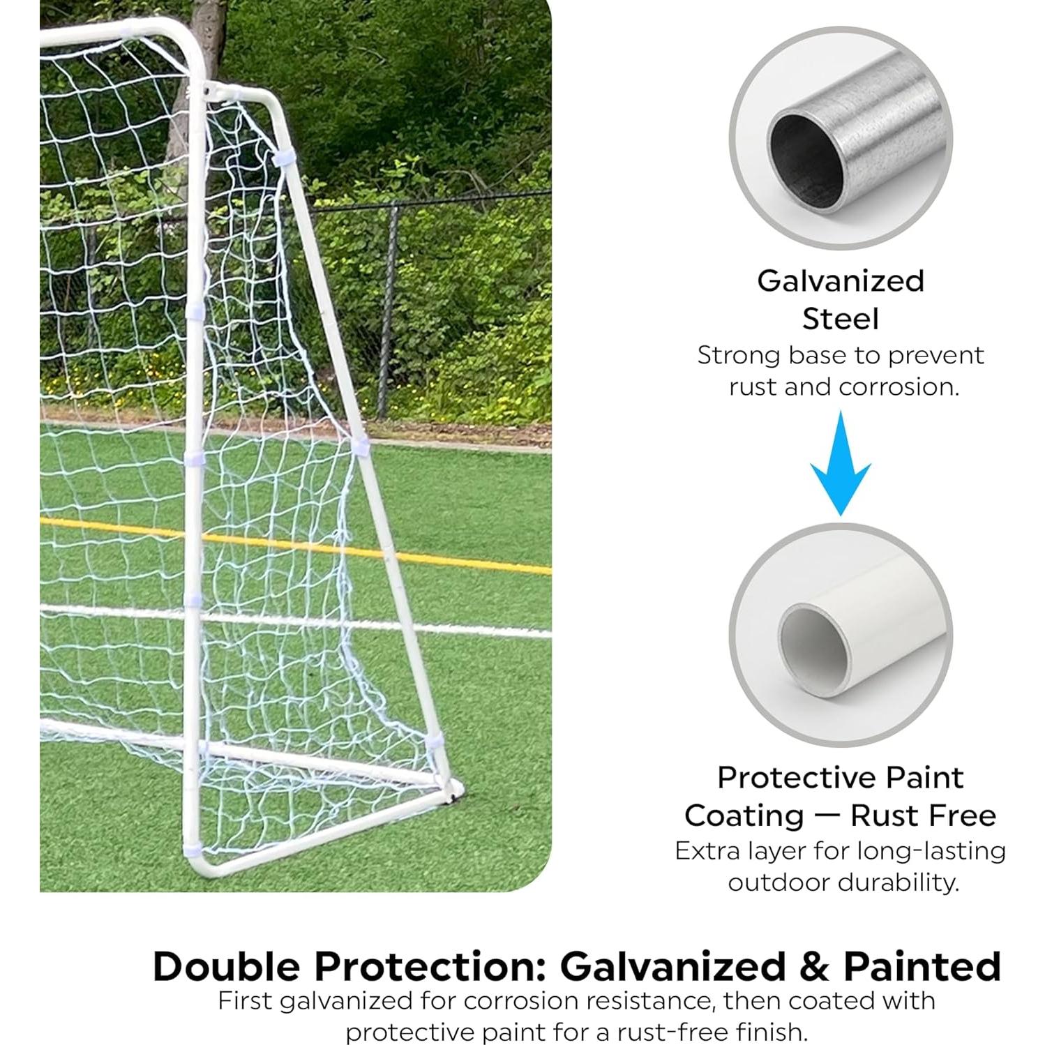 Portería de Fútbol Larkon 3.66x1.83m con Marco de Acero