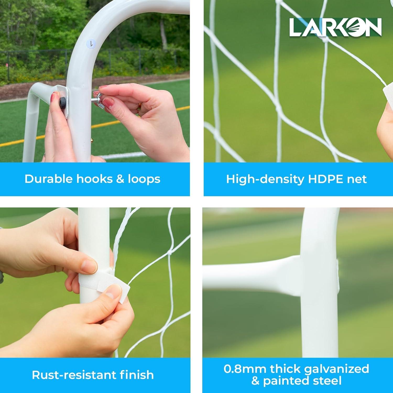 Portería de Fútbol Larkon 3.66x1.83m con Marco de Acero