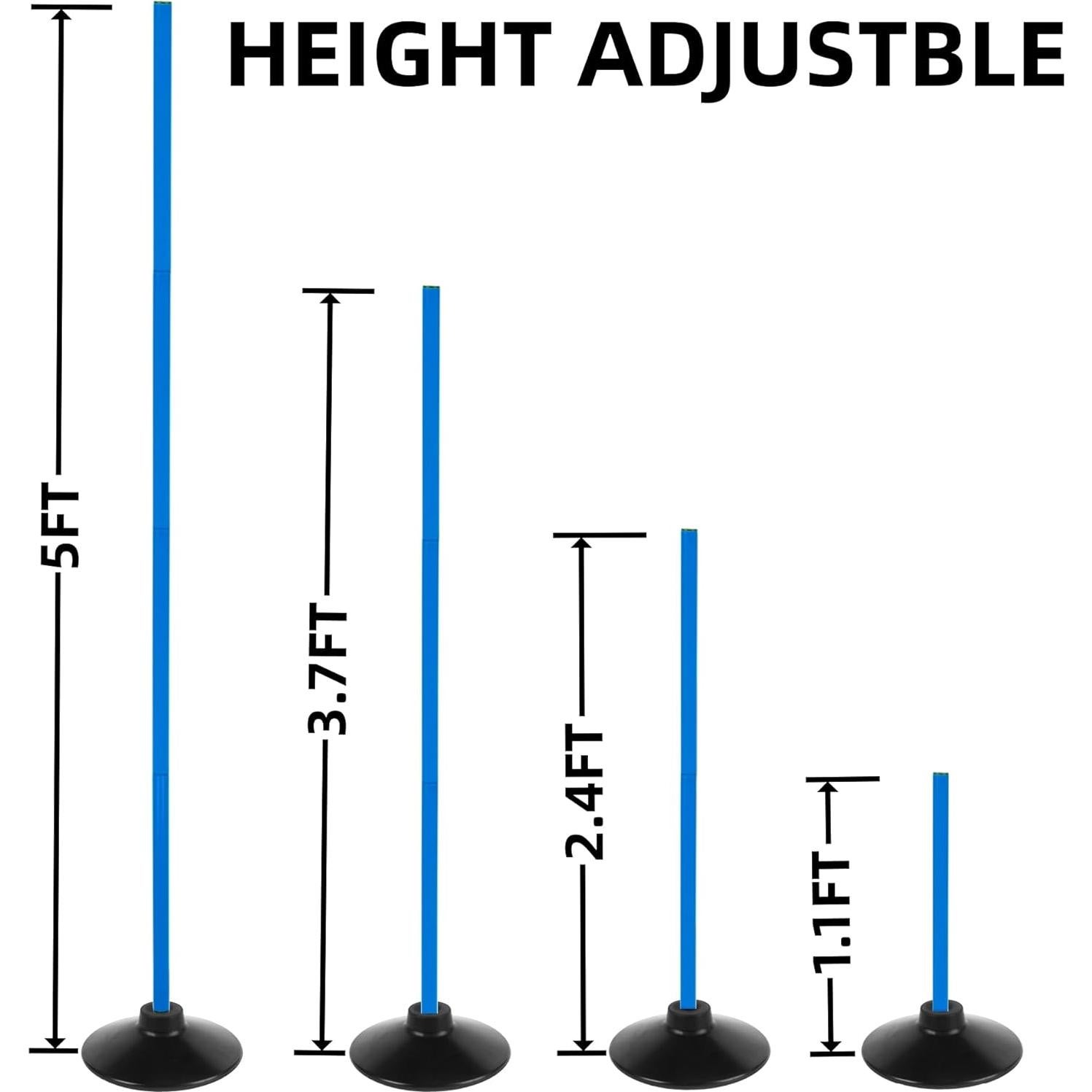 6 Postes de Agilidad Ajustables Nbguigdstr con Bases de Goma